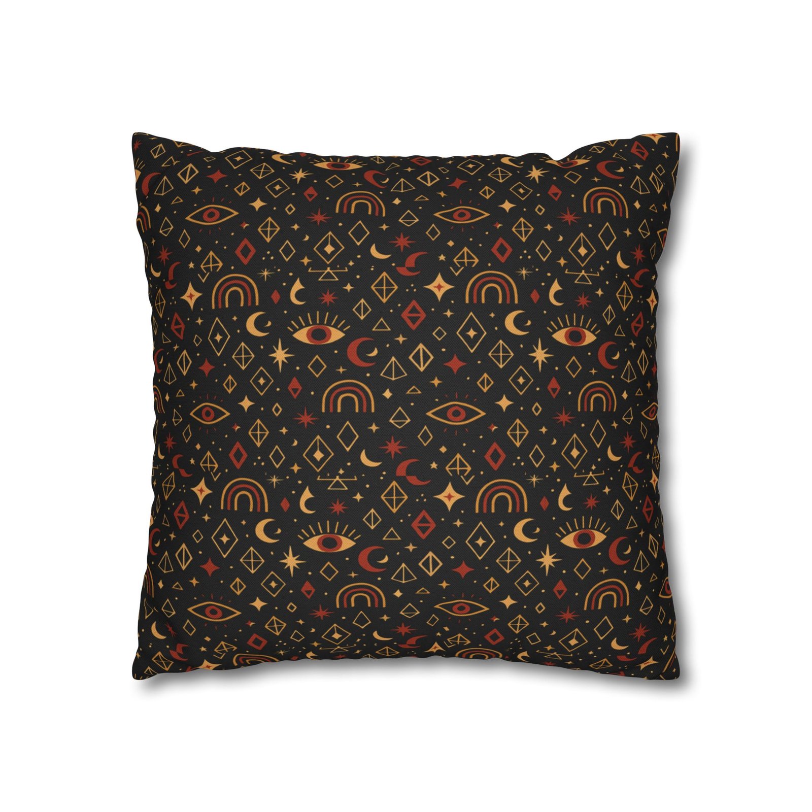 Mystic Eye Pattern Pillowcase | Boho Celestial Motif, Dark Autumn Colors - Image 9