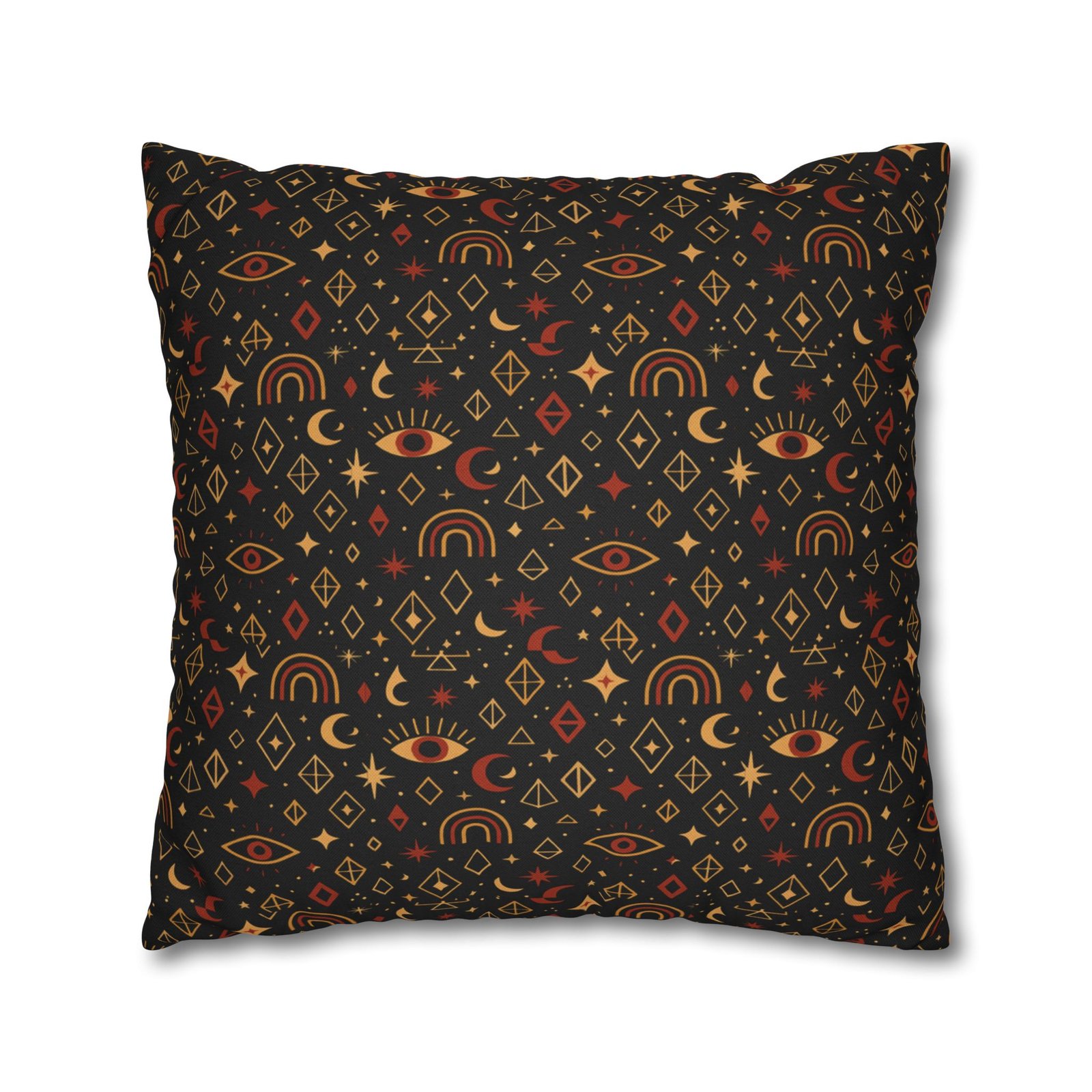 Mystic Eye Pattern Pillowcase | Boho Celestial Motif, Dark Autumn Colors - Image 21