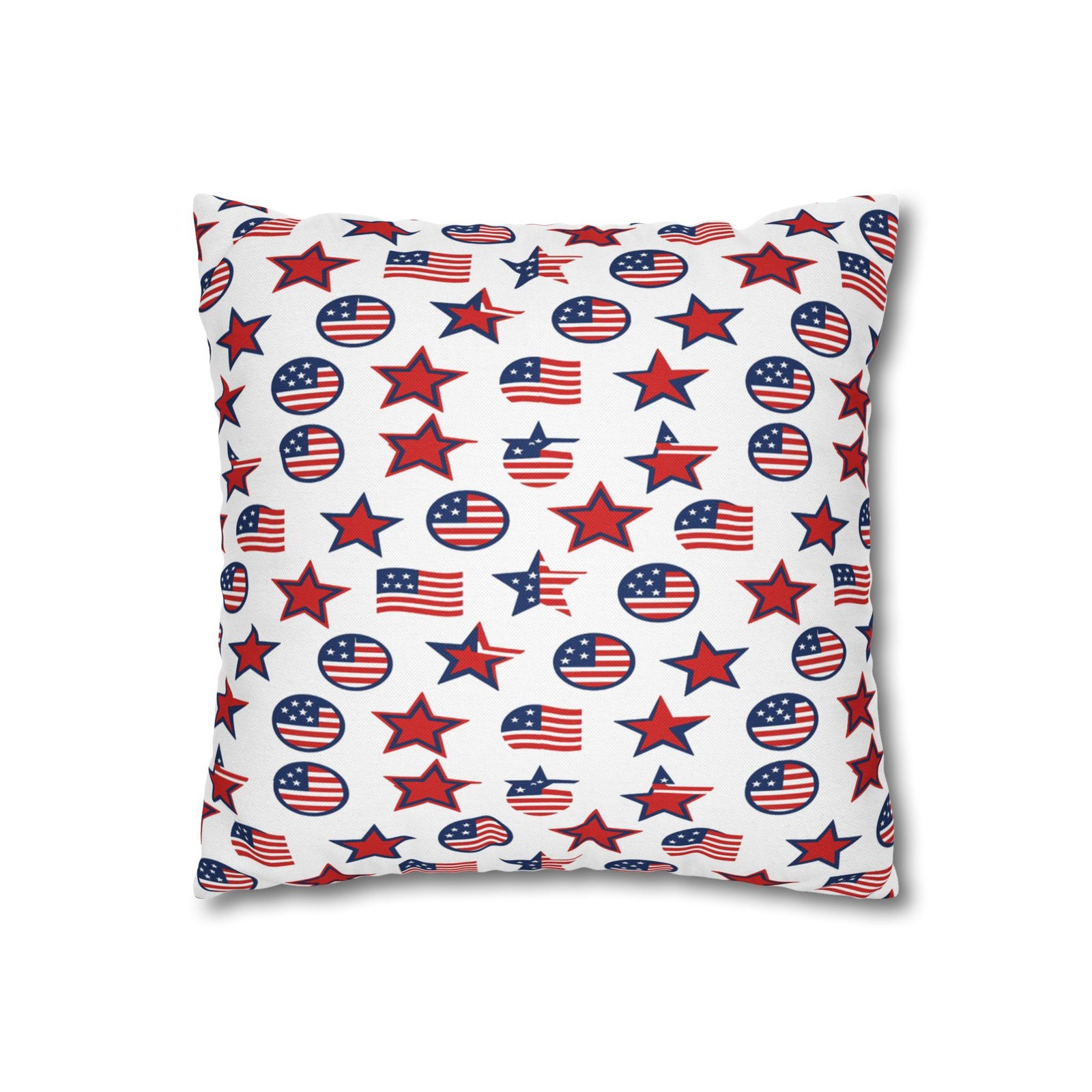 Patriotic Stars and Flags Pillowcase | American Flag Pattern Pillow - Image 4