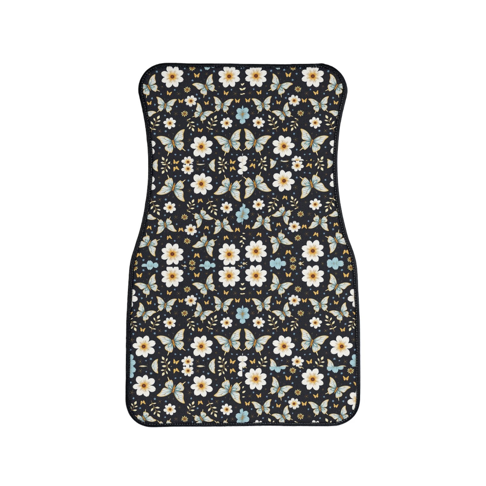 Butterfly Floral Car Floor Mat, 1pc - Blue Design, Vehicle Carpet Rug, Auto Protection Accessories, Gift for Nature Lovers, Customizable - Image 2