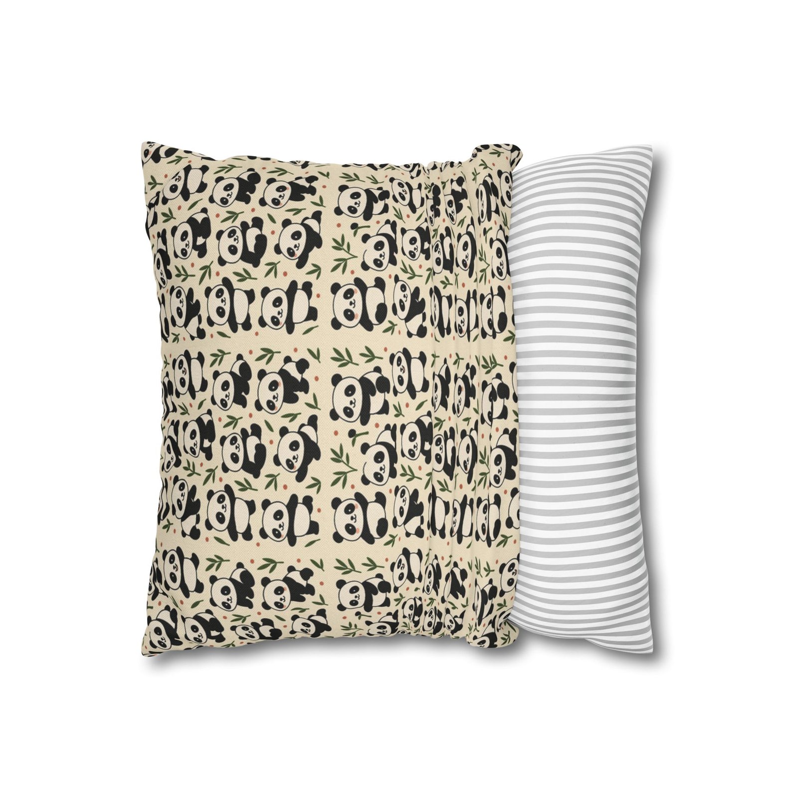 Panda Pattern Pillowcase | Square Spun Polyester Decorative Pillow - Image 5