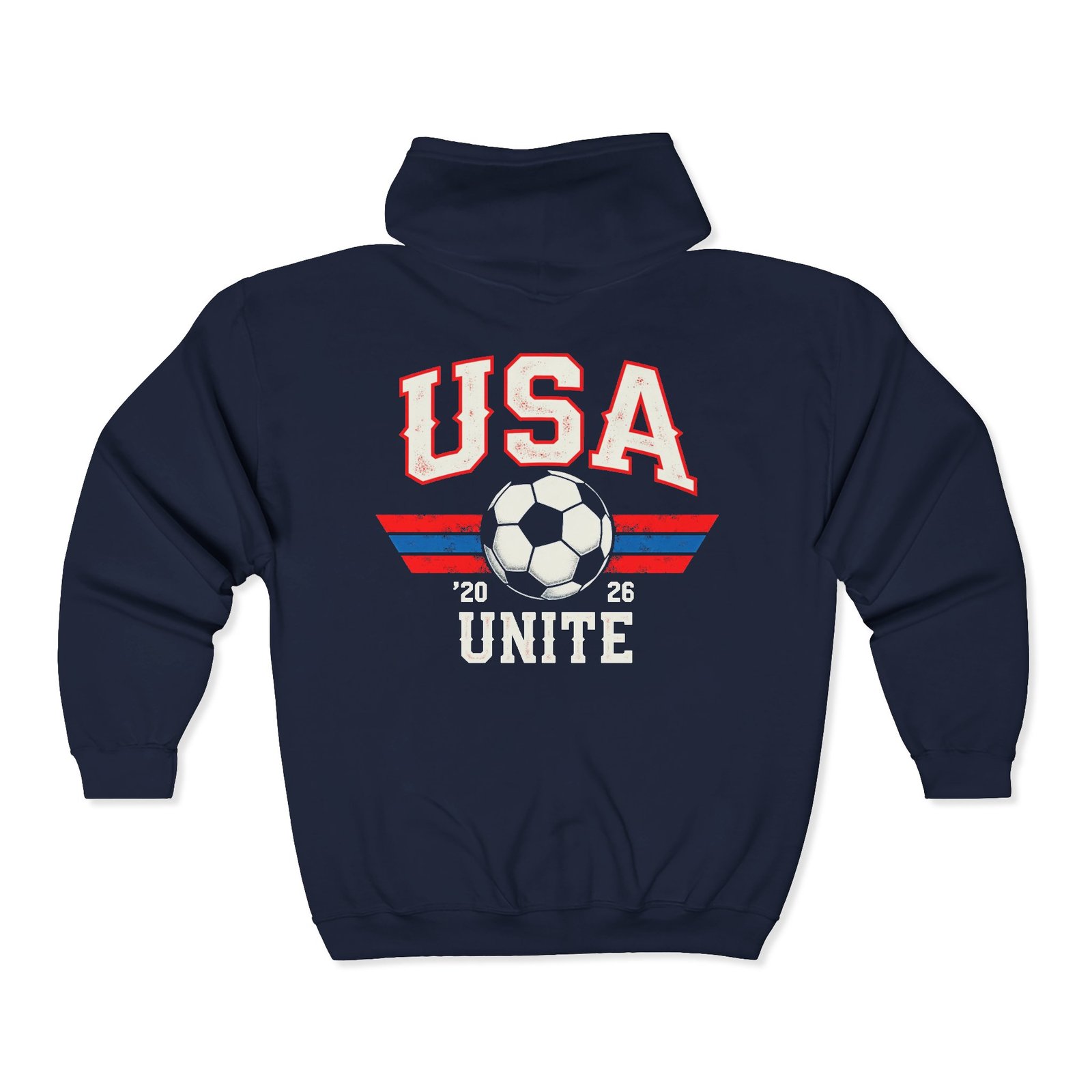 USA Soccer Unite Hoodie | Soccer Ball, Retro Stripes, 2026 - Unisex Hoodie, Team Spirit Sweatshirt, Soccer Fan Apparel, Retro Sports Jacket, - Image 10