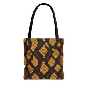 Gold Brown Snakeskin Tote Bag | Animal Print Handbag, Fashion Shoulder Purse, Trendy Shopping Tote, Stylish Carryall, Chic Travel Bag