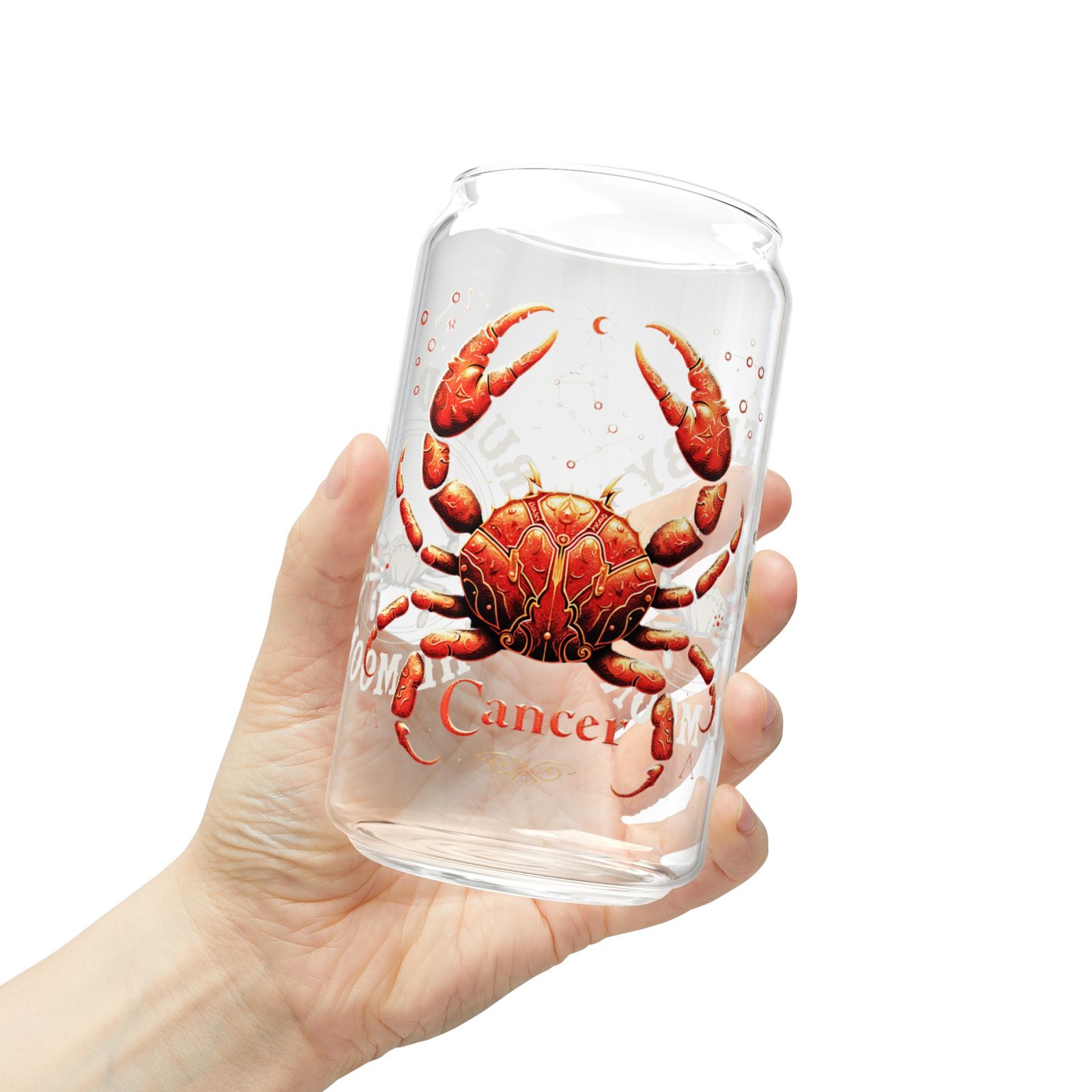 Cancer Zodiac Sipper Glass | 16oz Astrological Drinkware for Astrology Lovers, Birthday Gift, Personalized Glass, Unique Party Favor - Image 13