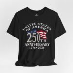 USA 250th Anniversary Unisex Tee, Patriotic Fourth of July Shirt, American Bicentennial Top, Red White Blue Independence Day Tshirt,