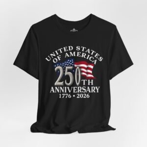 USA 250th Anniversary Unisex Tee, Patriotic Fourth of July Shirt, American Bicentennial Top, Red White Blue Independence Day Tshirt,