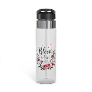 Floral Inspirational Sport Bottle, Motivational Hydration Bottle, Fitness Water Bottle, Gym Gear, Gift for Her, Eco-Friendly