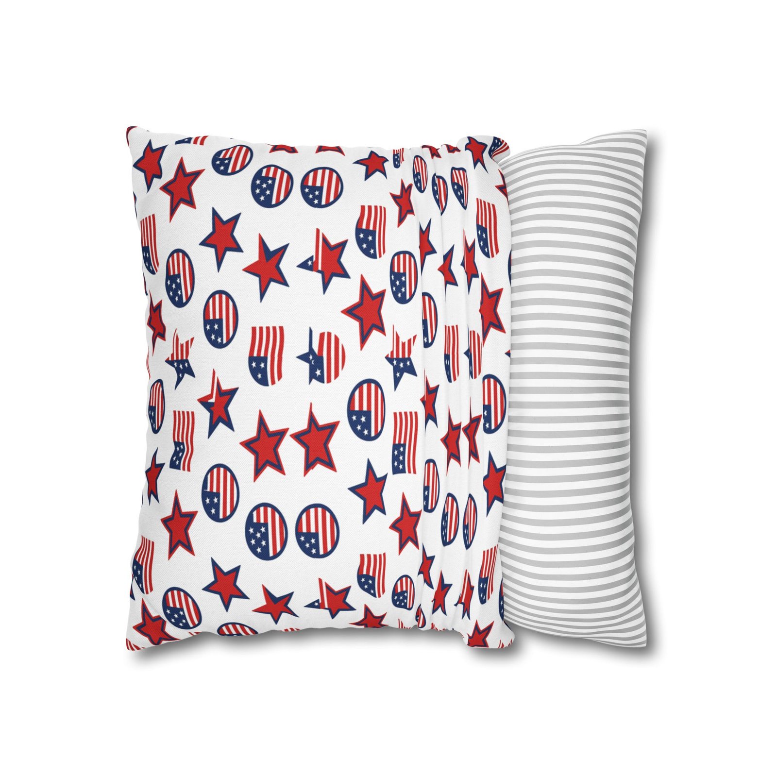 Patriotic Stars and Flags Pillowcase | American Flag Pattern Pillow - Image 8