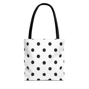 Black Polka Dot Tote Bag | All-Over Print