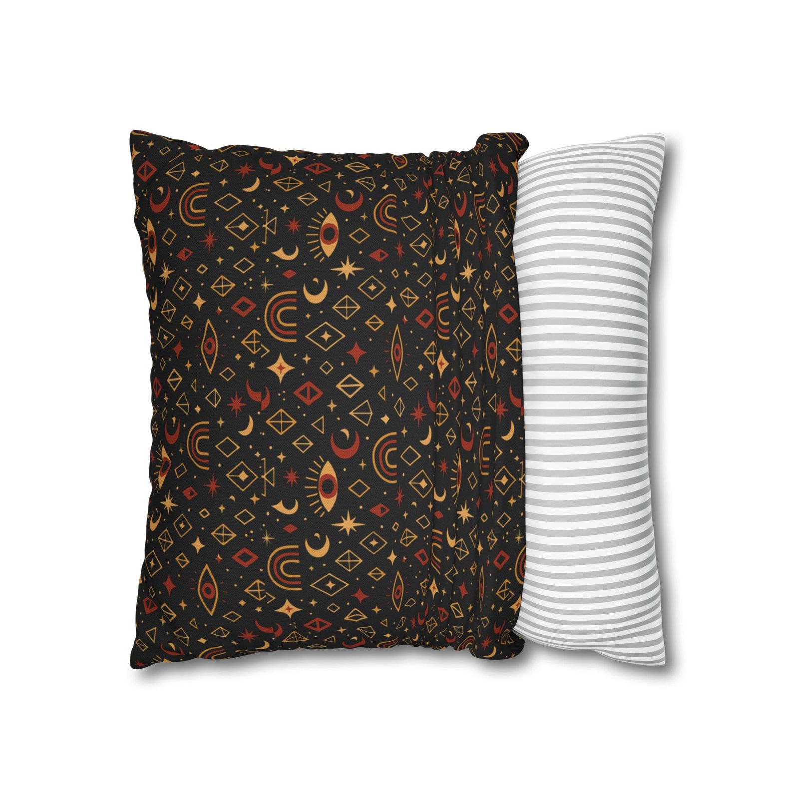 Mystic Eye Pattern Pillowcase | Boho Celestial Motif, Dark Autumn Colors - Image 10
