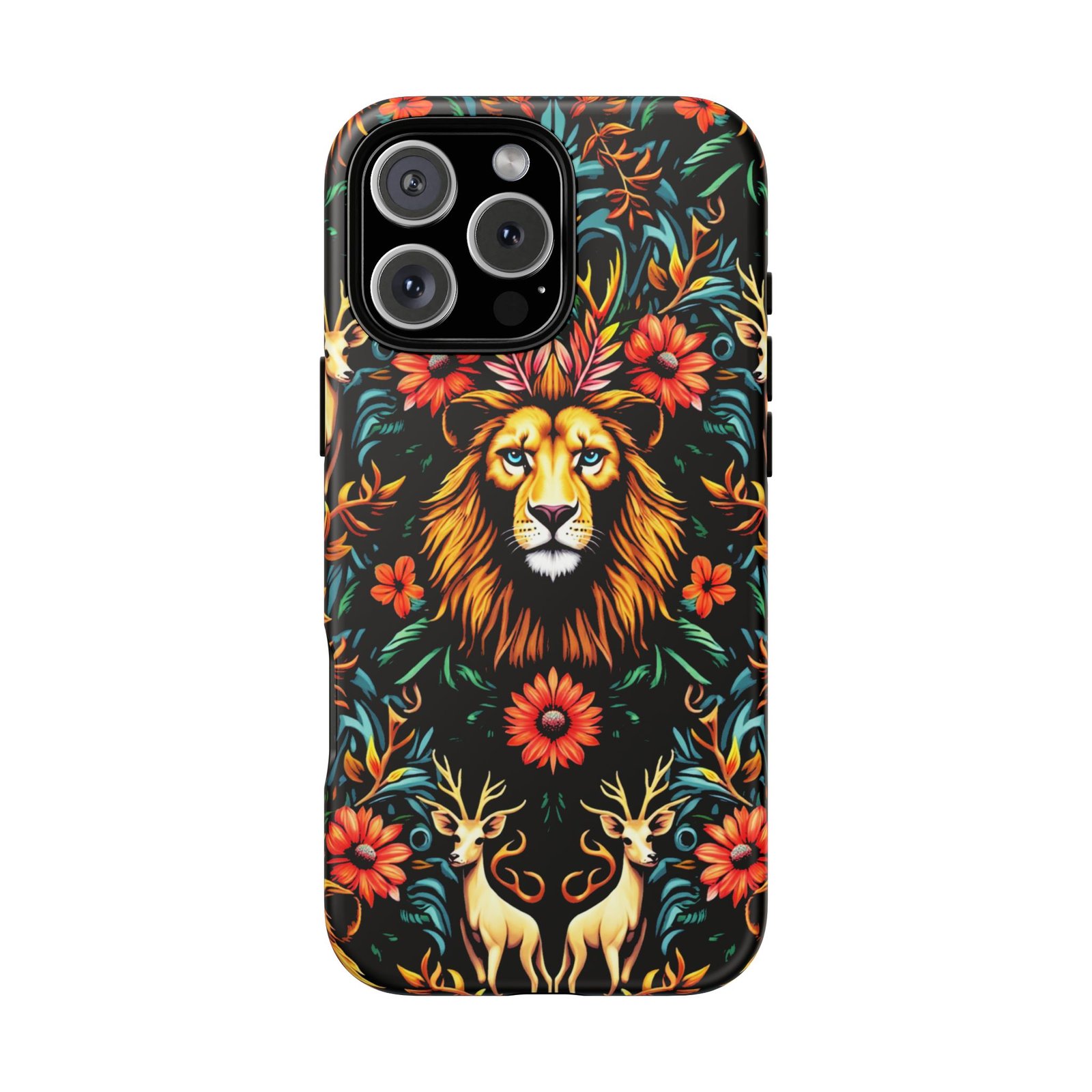 iPhone16 Vibrant Lion Phone Case, Tough Cases, Floral Design, Bohemian Style, Gift for Animal Lovers, Unique Phone Accessories - Image 29