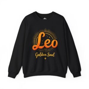 Leo Zodiac Sweatshirt, Astrology Crewneck, Golden Soul Gift, Unisex Zodiac Apparel, Horoscope Clothing