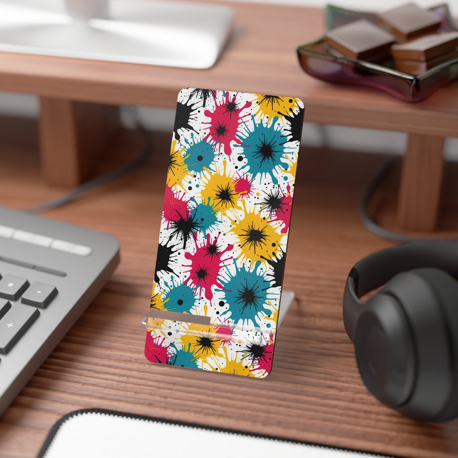 Vibrant Mobile Display Stand, Colorful Smartphone Dock, Desk Organizer, Tech Gift, Home Office Decor