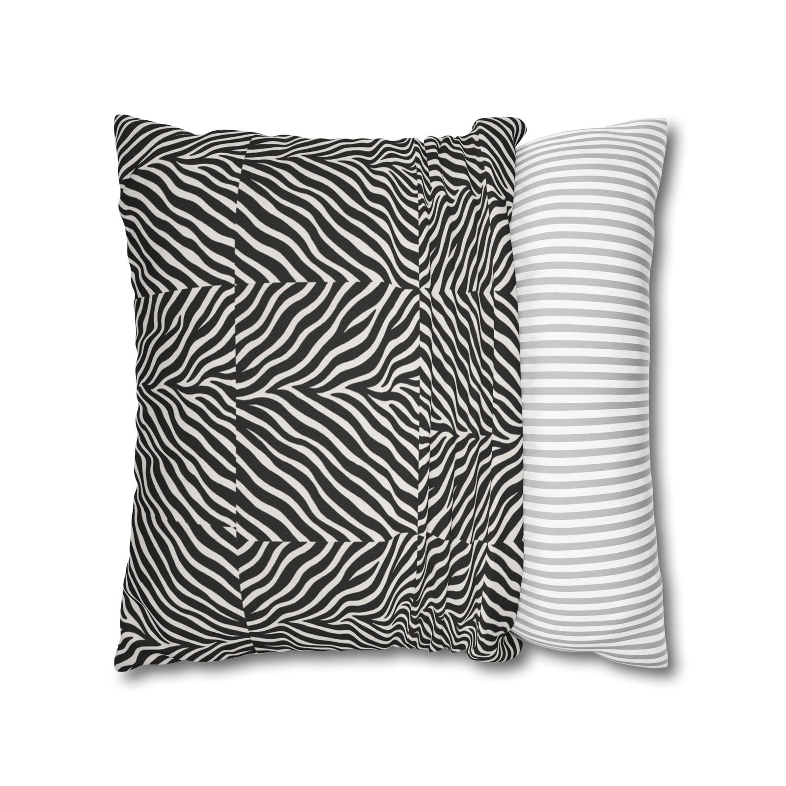 Black White Zebra Stripe Pillowcase | Animal Print Square Pillowcase - Image 16
