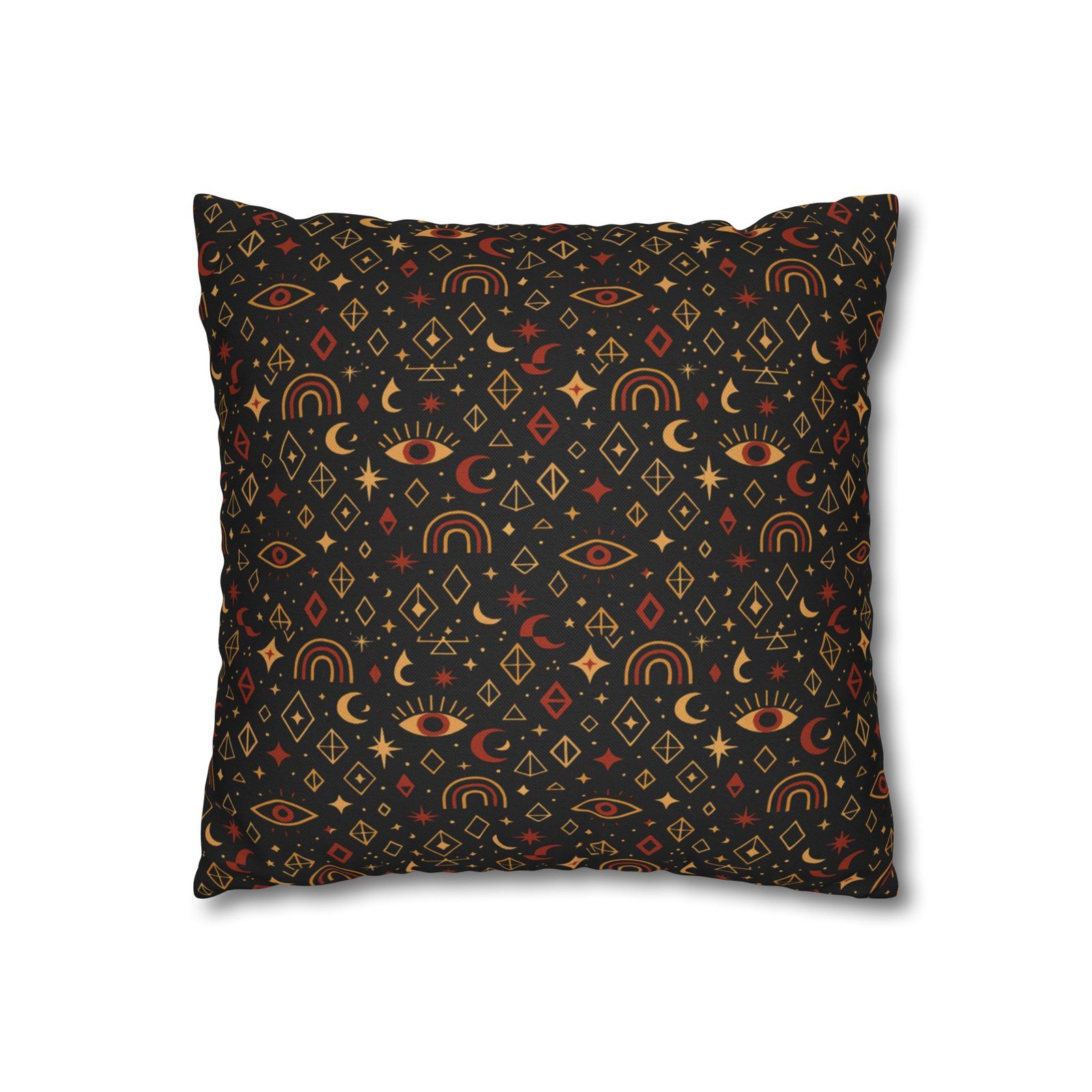 Mystic Eye Pattern Pillowcase | Boho Celestial Motif, Dark Autumn Colors - Image 4