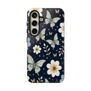 Samsung Galaxy S24 Floral Phone Case Tough Cases with Butterfly and Flower Design
