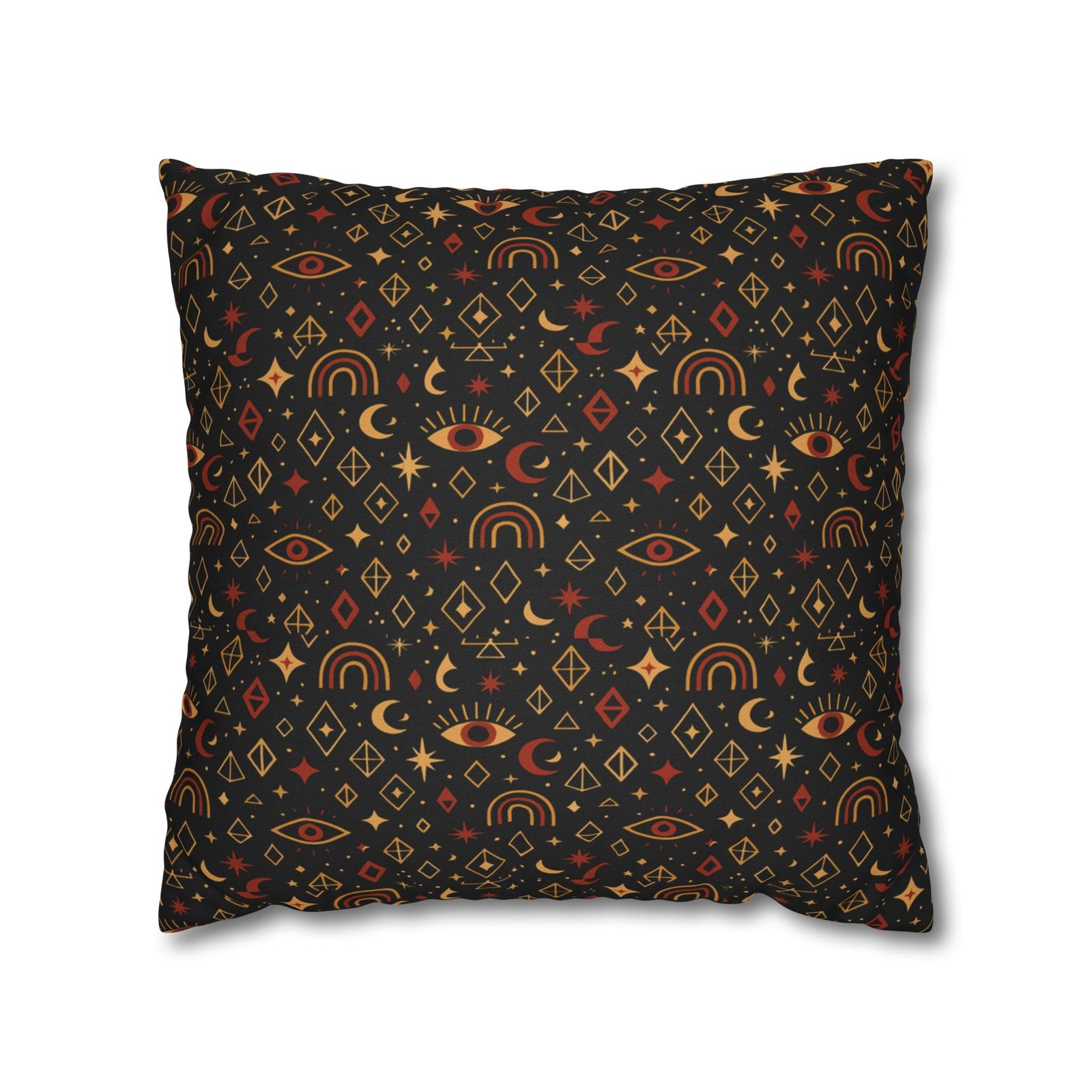 Mystic Eye Pattern Pillowcase | Boho Celestial Motif, Dark Autumn Colors - Image 13