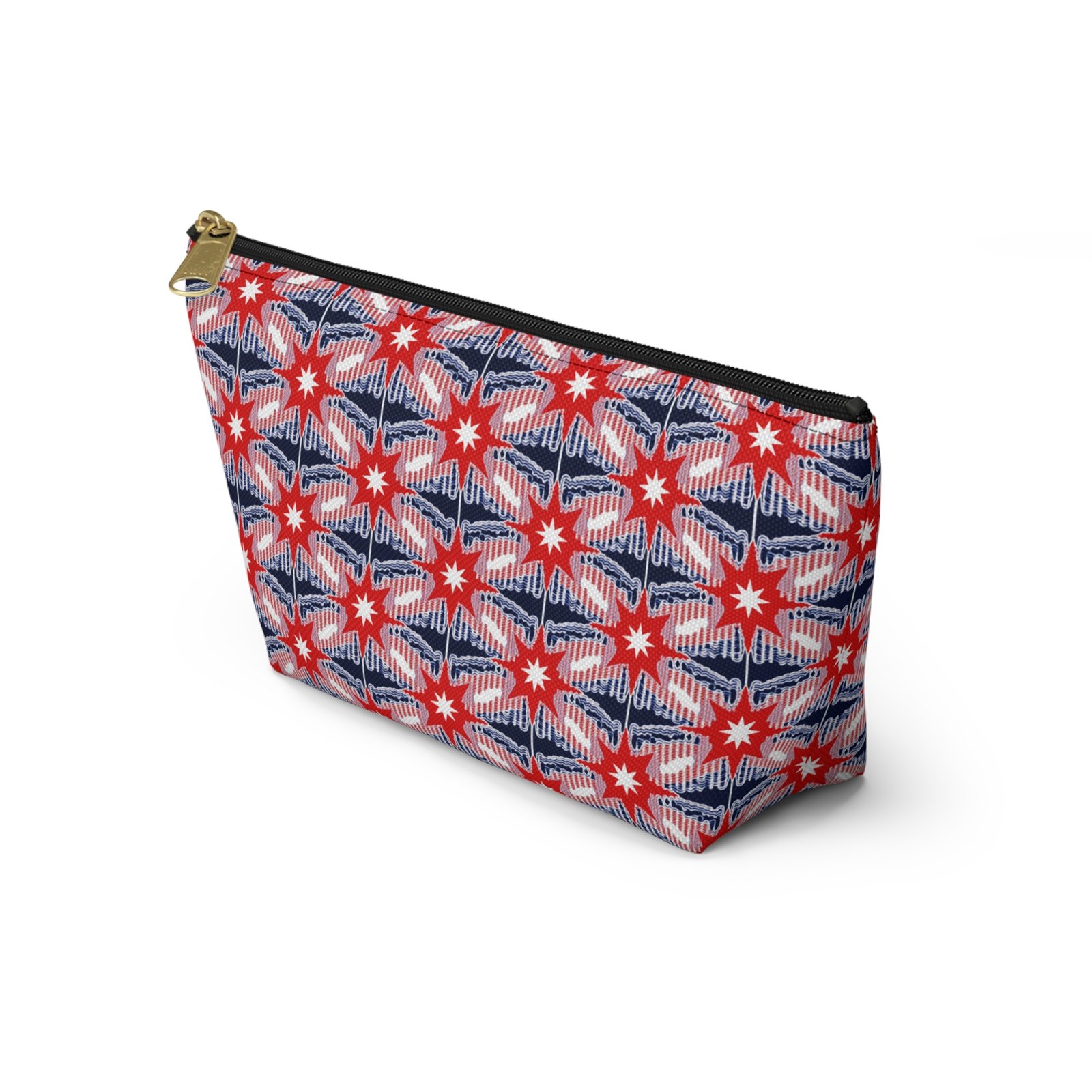 Red Blue Ikat Star Pattern Accessory Pouch - Image 11