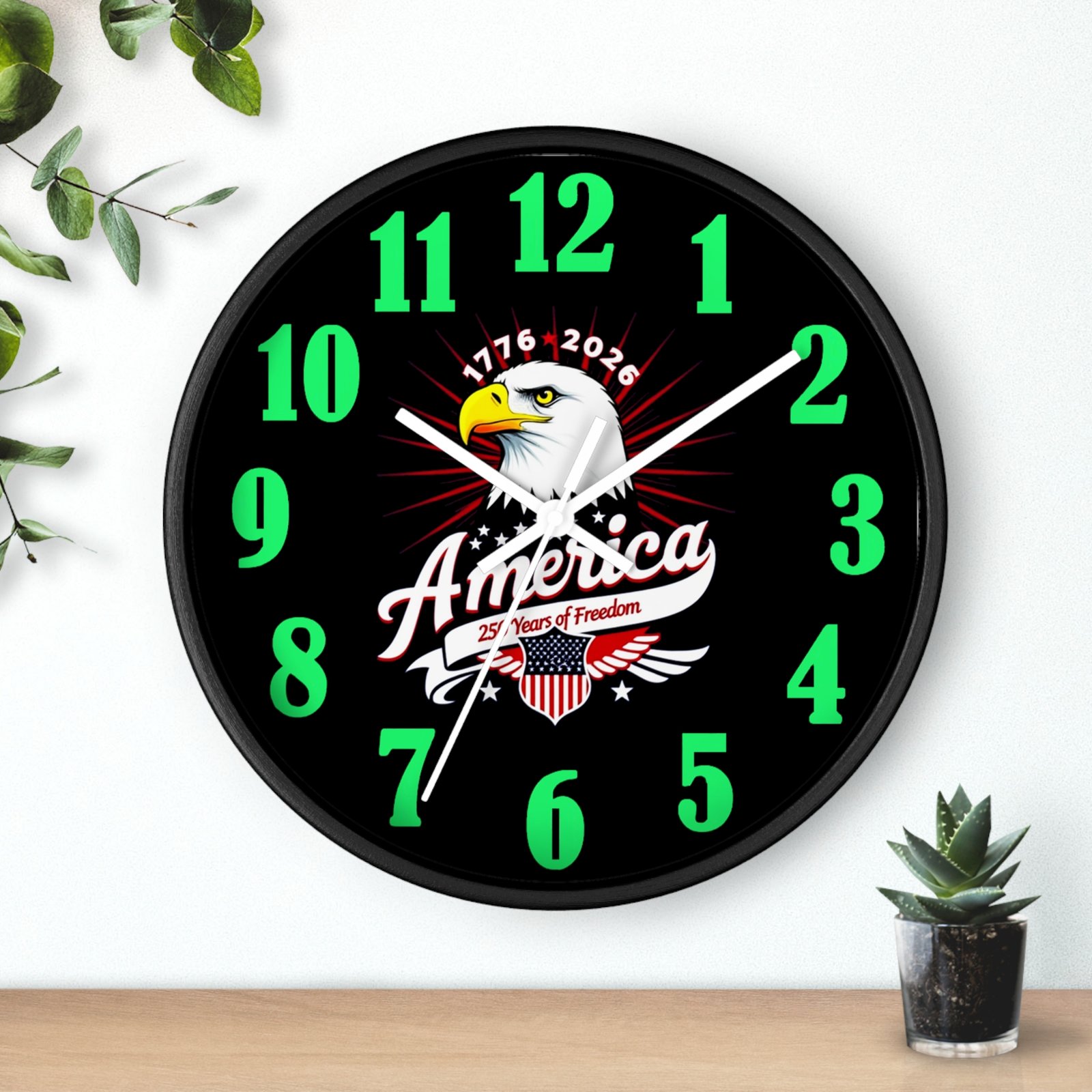 Patriotic Wall Clock, Eagle Home Decor, Independence Day Gift, USA Flag Timepiece, Fourth of July Decor - Image 6