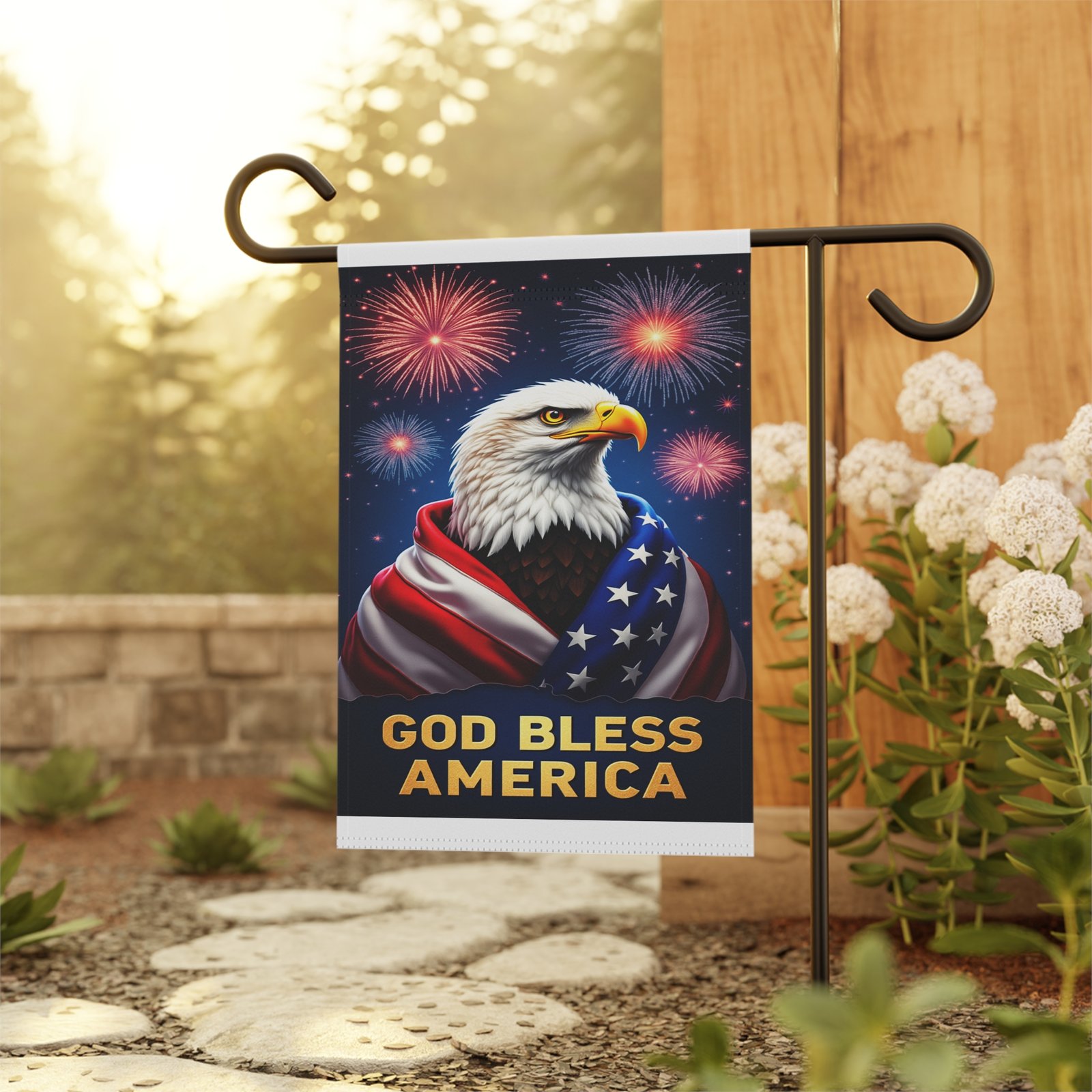 Patriotic Garden Banner, God Bless America Flag, Independence Day Decor, Outdoor Yard Flag, Memorial Day Decoration, USA Pride Banner - Image 4