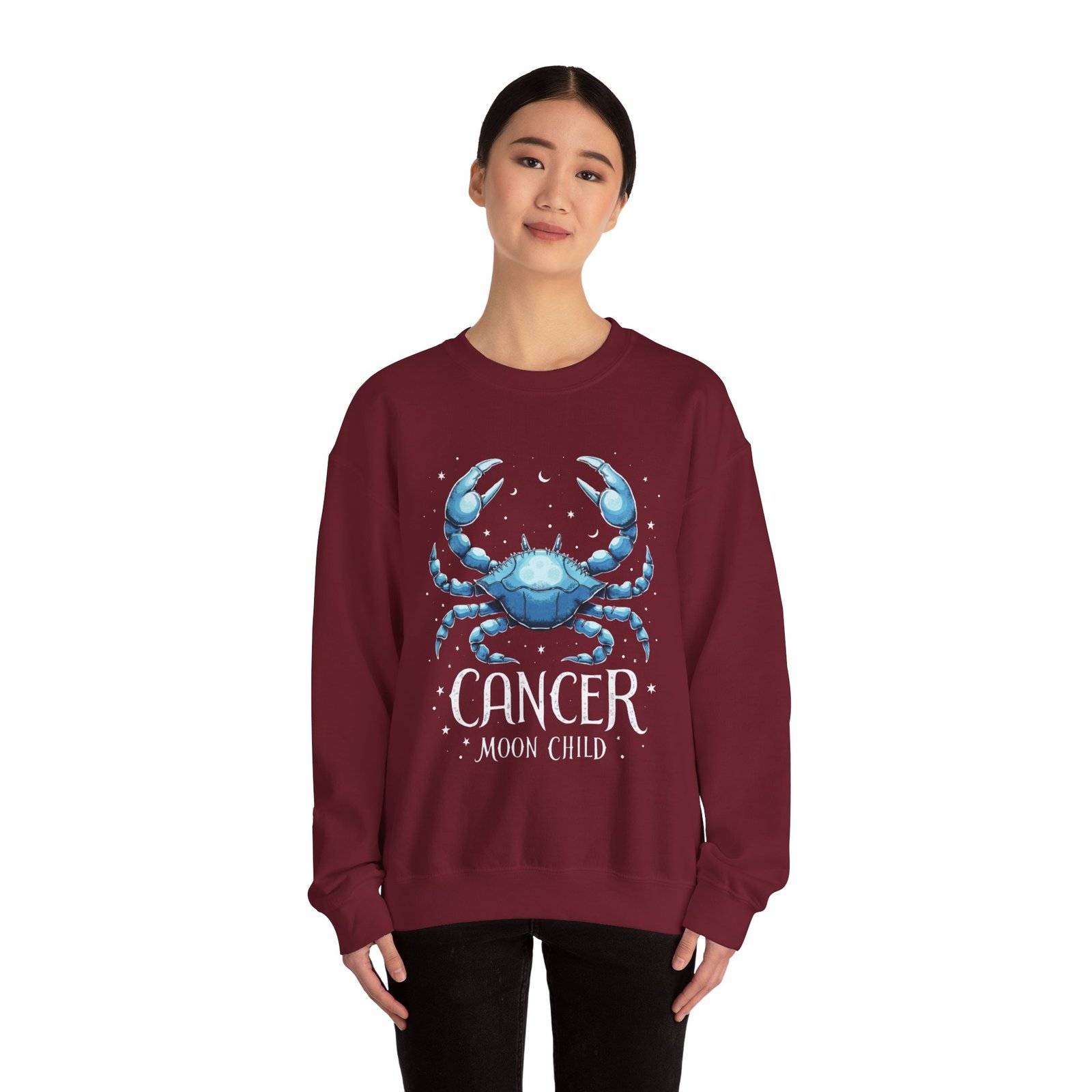 Cancer Moon Child Sweatshirt, Zodiac Sign Gift, Astrology Apparel, Horoscope Crewneck, Celestial Fashion, Holiday Gift - Image 56