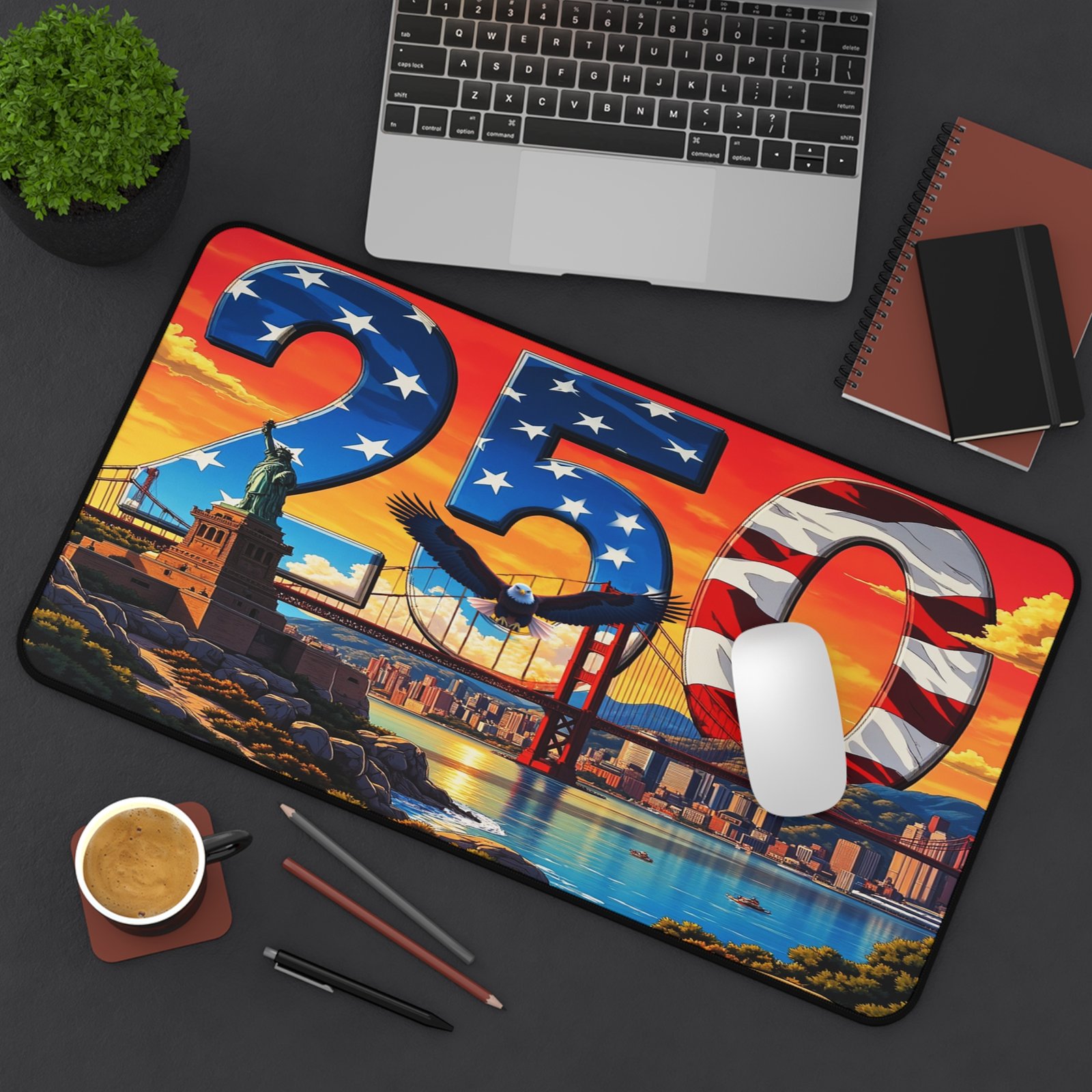 Patriotic Desk Mat, America 250 Mouse Pad, Independence Day Keyboard Pad, USA Flag Office Decor, Memorial Day Work Station Accessory - Image 8