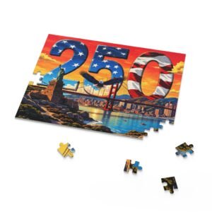 Jigsaw Puzzle - Vibrant Patriotic Puzzle, USA America 250 Design, American Pride Activity, Independence Day Game