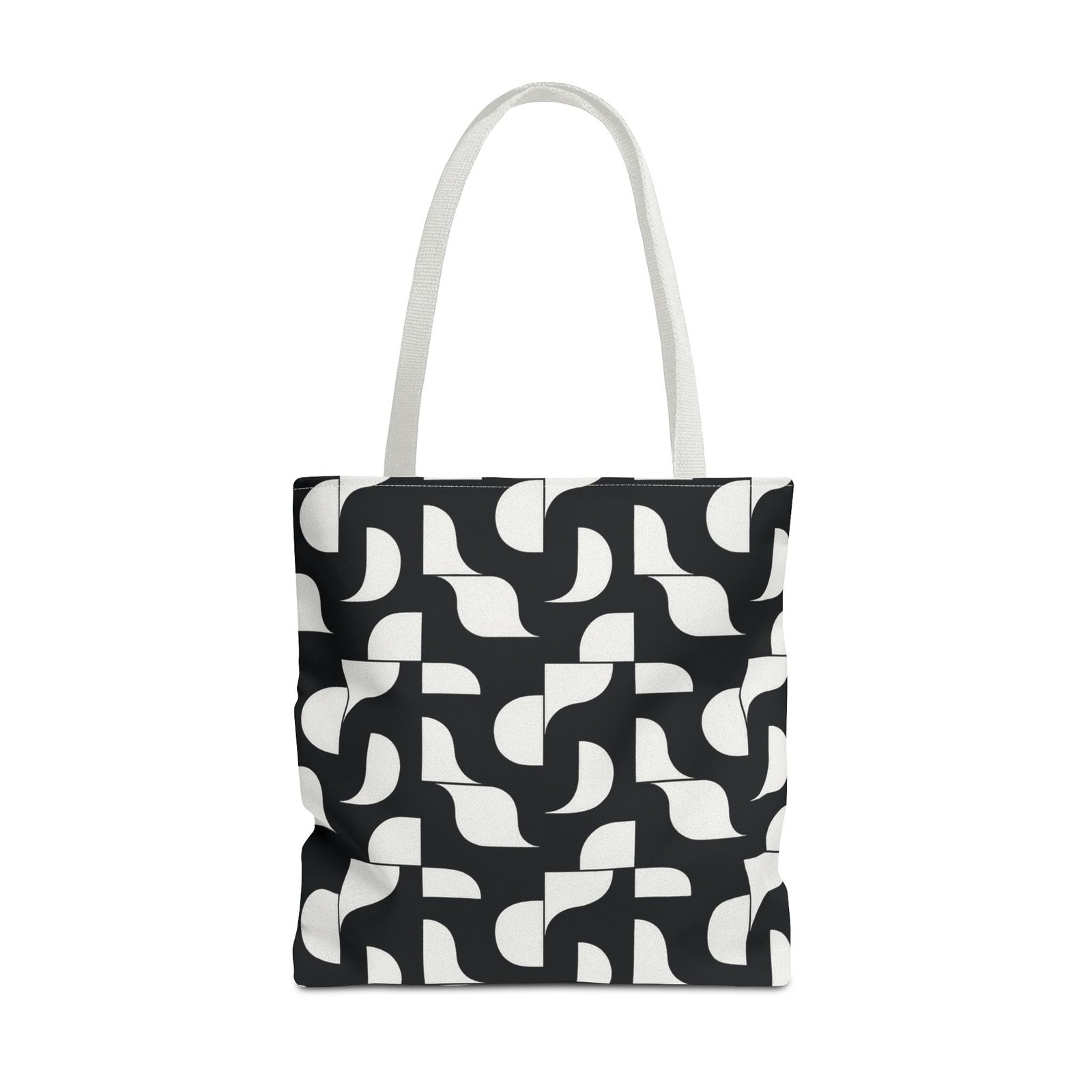 Monochrome Geometric Tote Bag, Black and White Patterned Shopping Bag, Stylish Shoulder Bag, Reusable Grocery Tote, Eco-Friendly Carryall, - Image 21