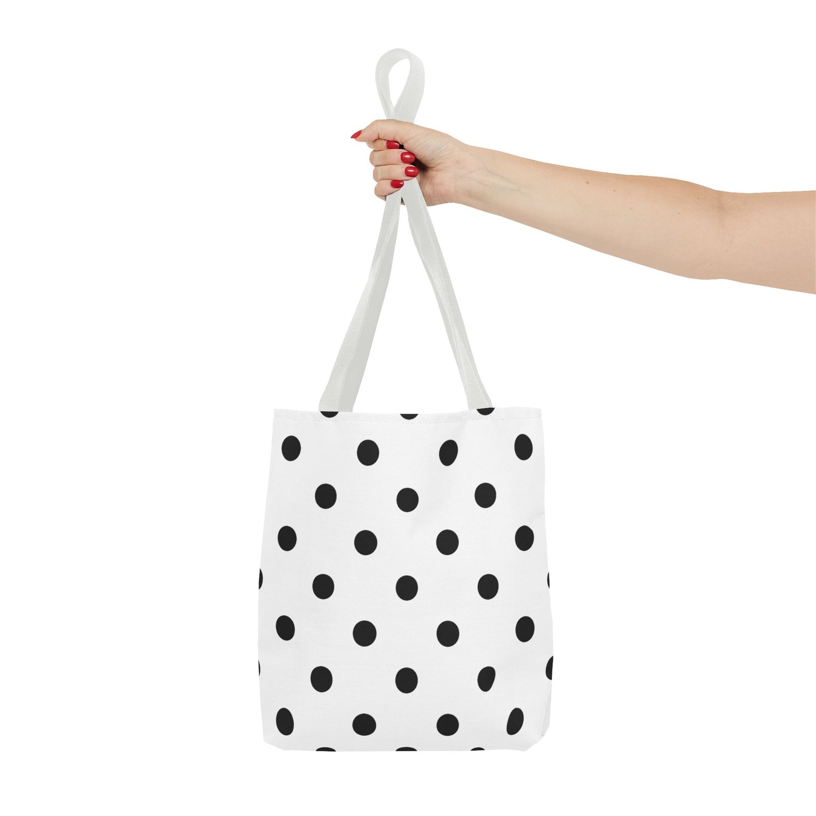 Black Polka Dot Tote Bag | All-Over Print - Image 16