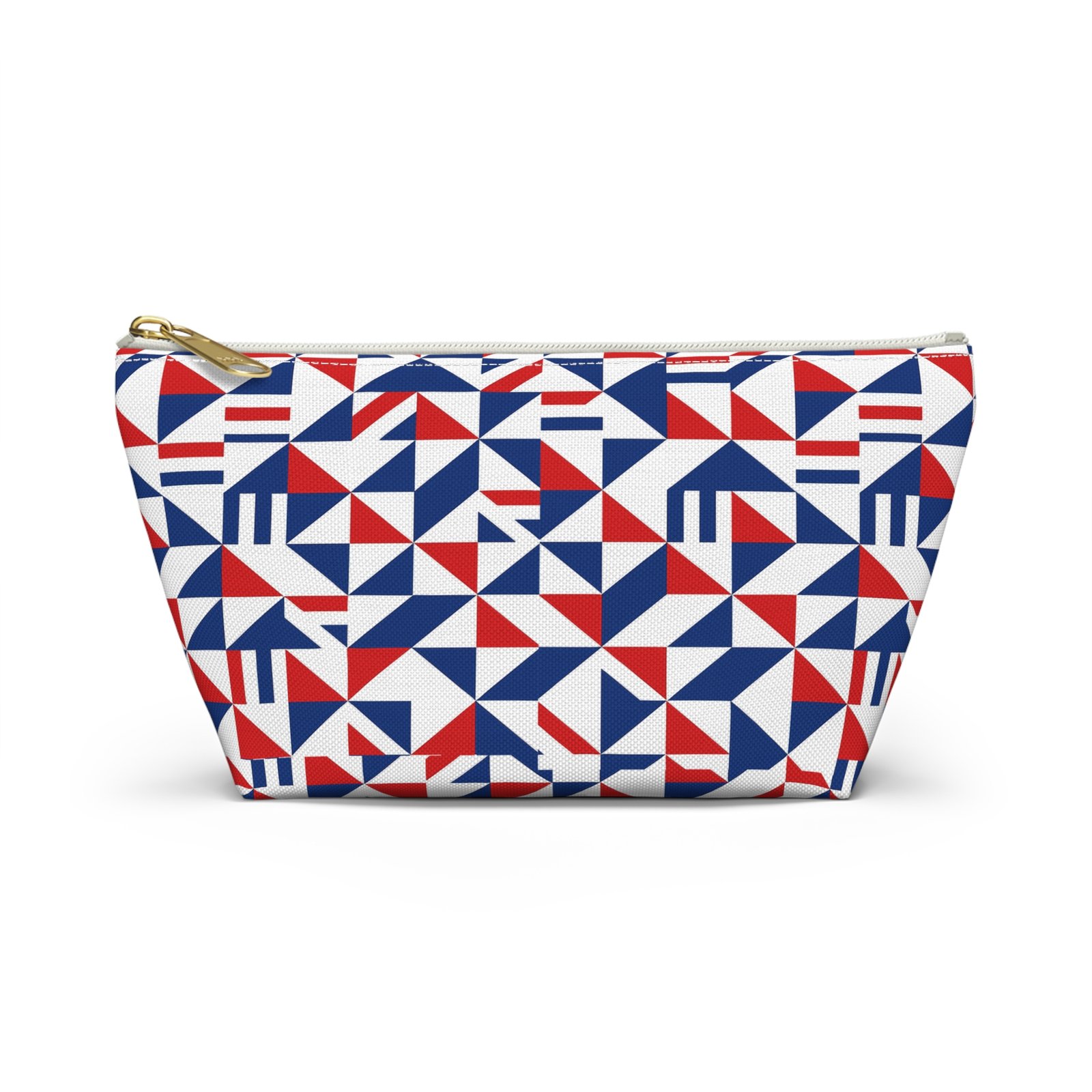 Red White Blue Geometric Pattern Accessory Pouch - Image 13