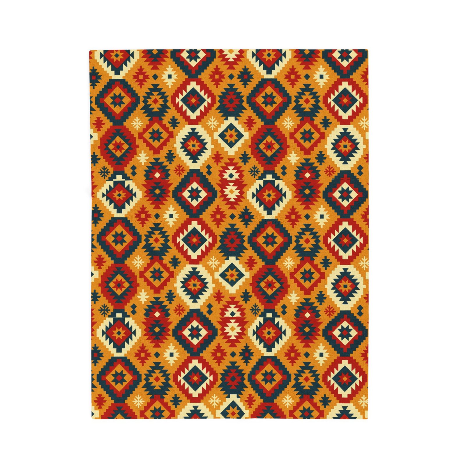 Southwestern Diamond Pattern Velveteen Plush Blanket | Aztec Geometric Throw - Image 9