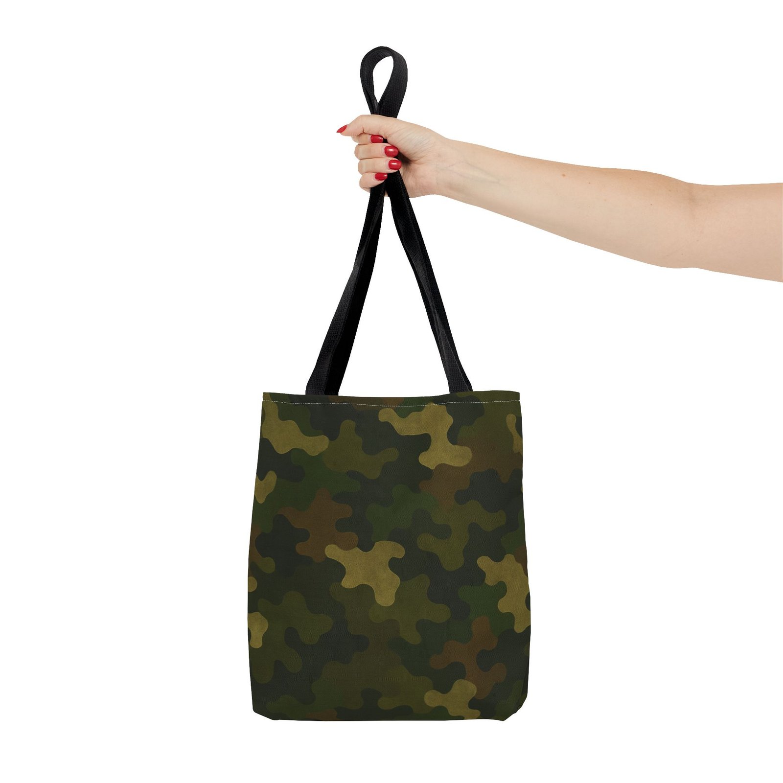 Green Camo Pattern Tote Bag | All-Over Print Canvas Tote - Image 4