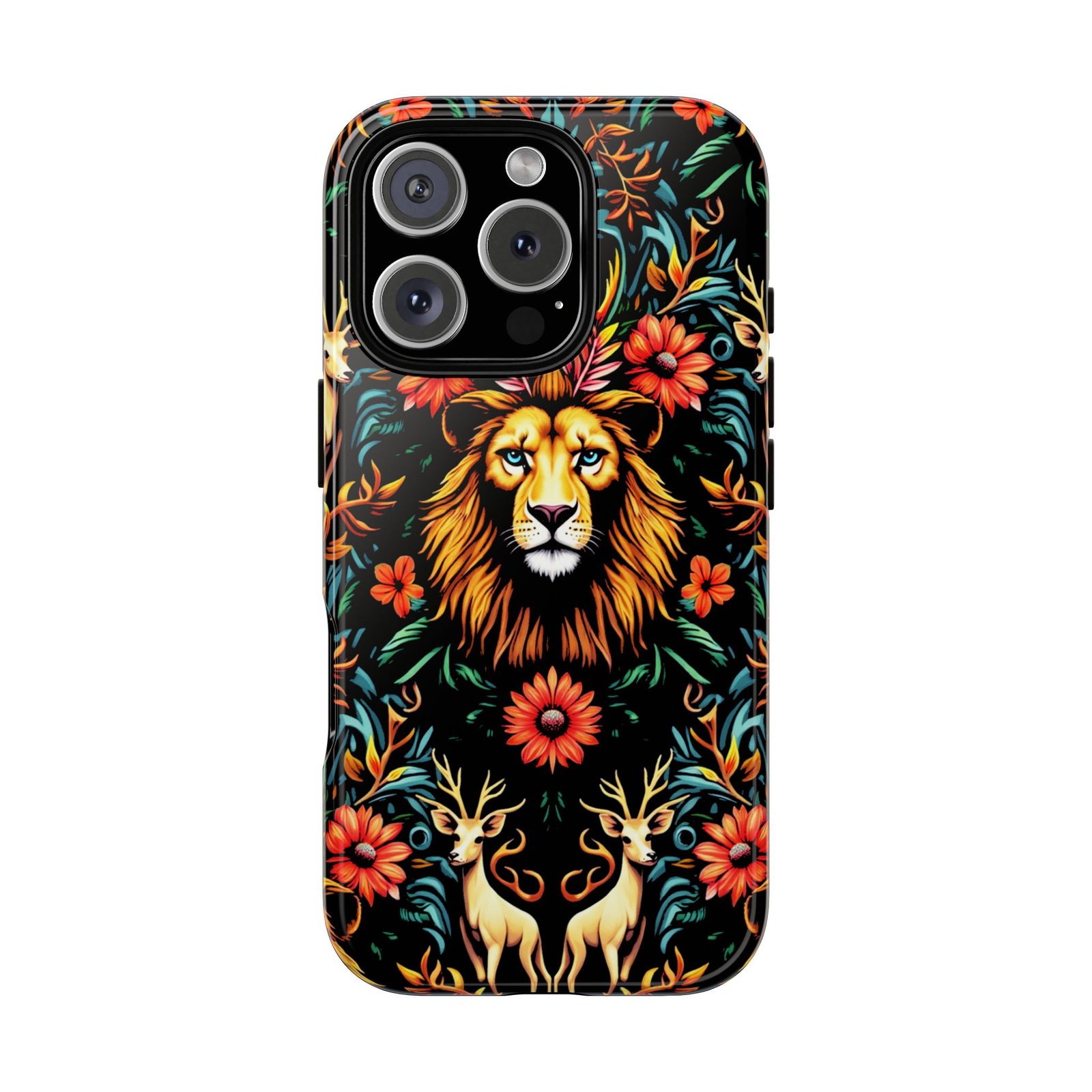 iPhone16 Vibrant Lion Phone Case, Tough Cases, Floral Design, Bohemian Style, Gift for Animal Lovers, Unique Phone Accessories - Image 17