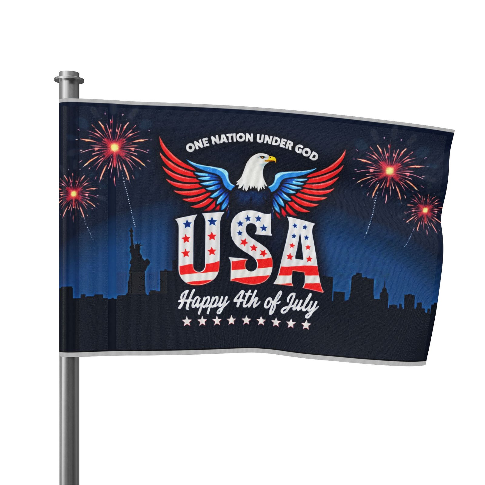 One Nation Under God, Happy 4th of July Flag - Image 7