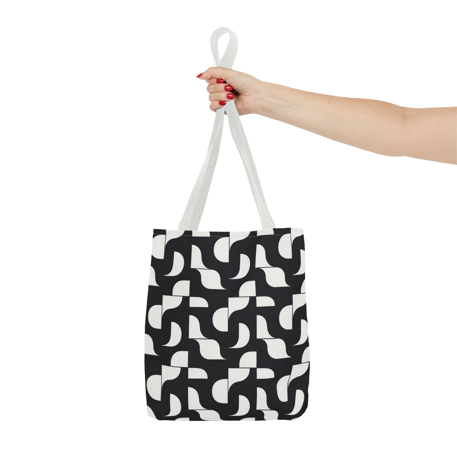 Monochrome Geometric Tote Bag, Black and White Patterned Shopping Bag, Stylish Shoulder Bag, Reusable Grocery Tote, Eco-Friendly Carryall, - Image 16