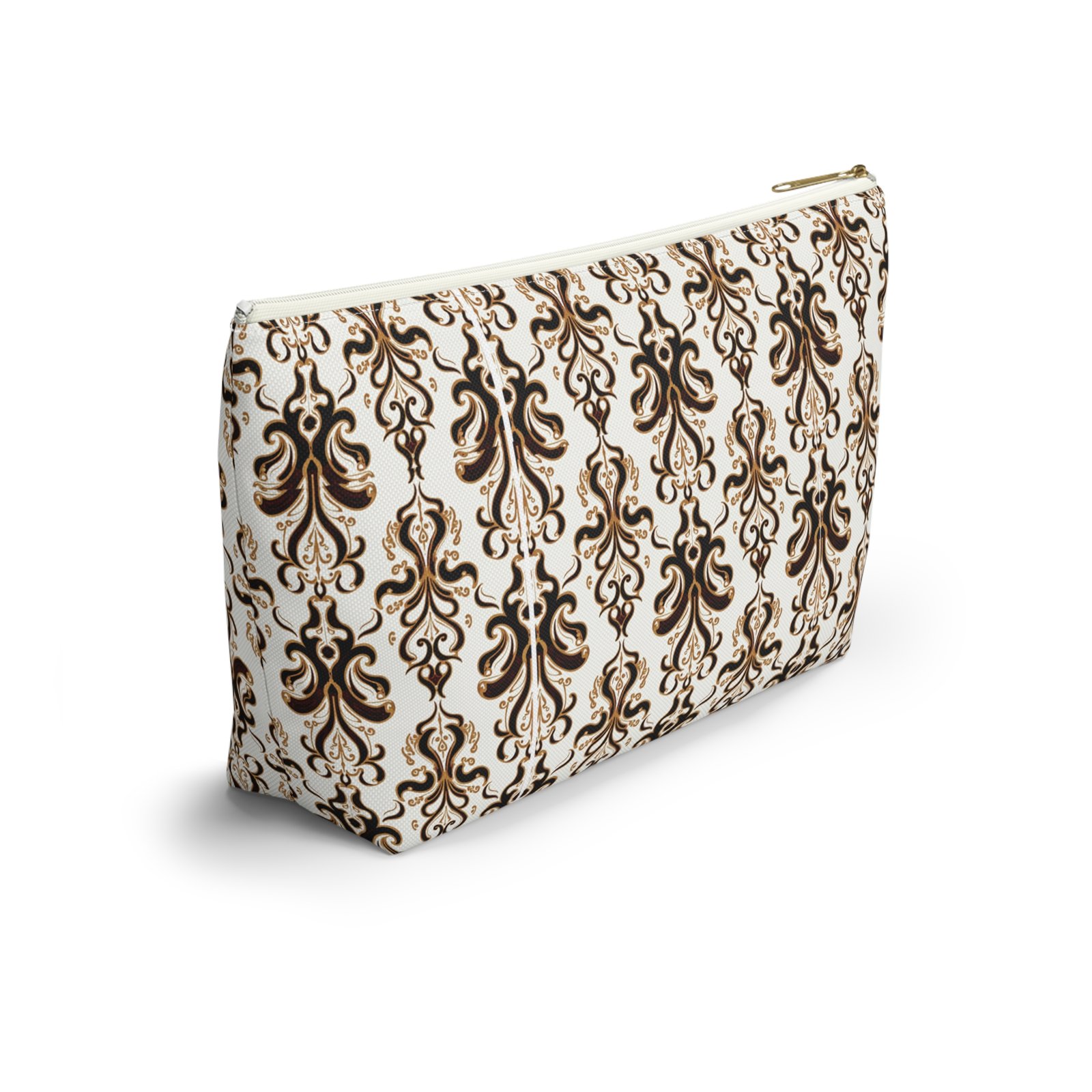 Brown Damask Pattern Accessory Pouch - Image 8