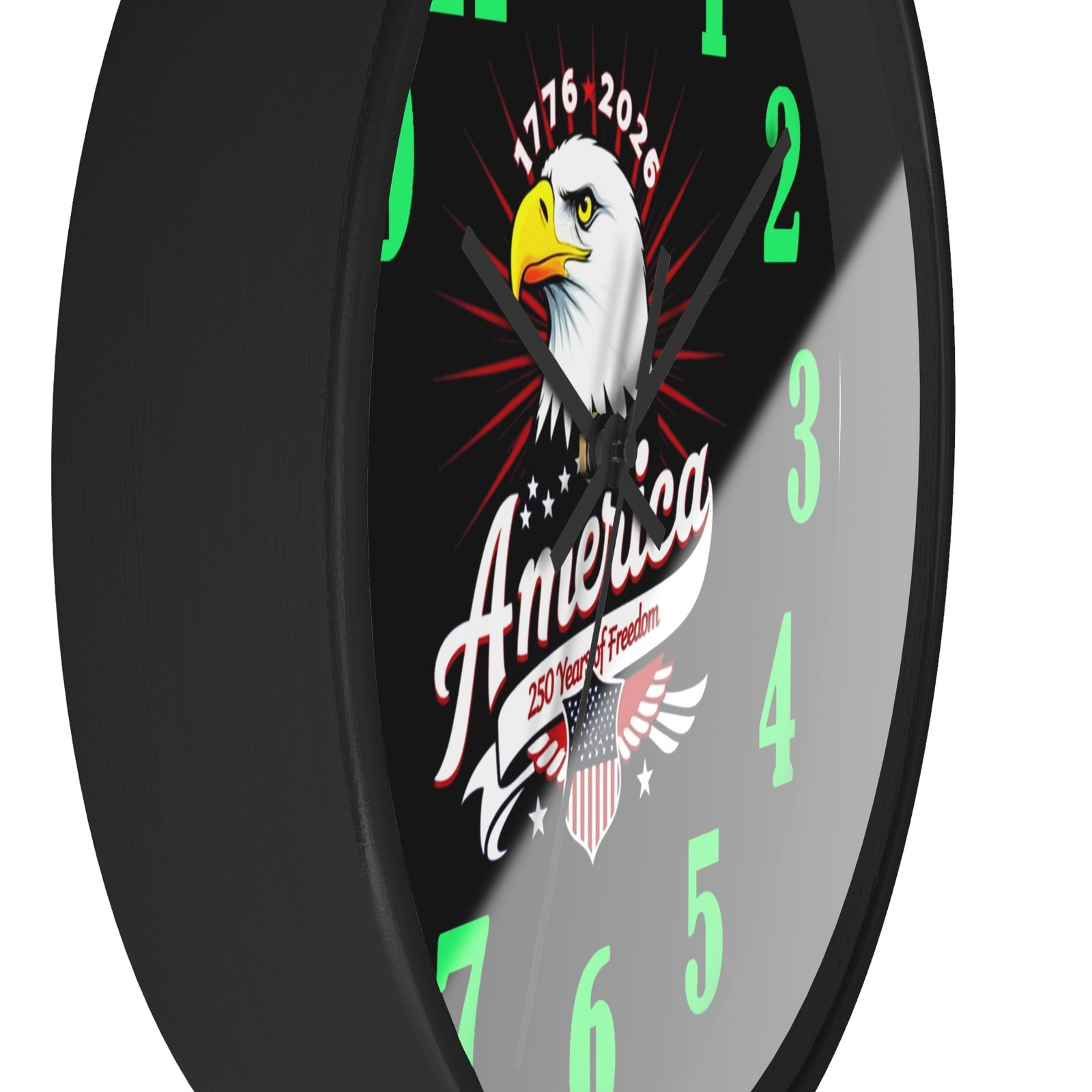 Patriotic Wall Clock, Eagle Home Decor, Independence Day Gift, USA Flag Timepiece, Fourth of July Decor - Image 3
