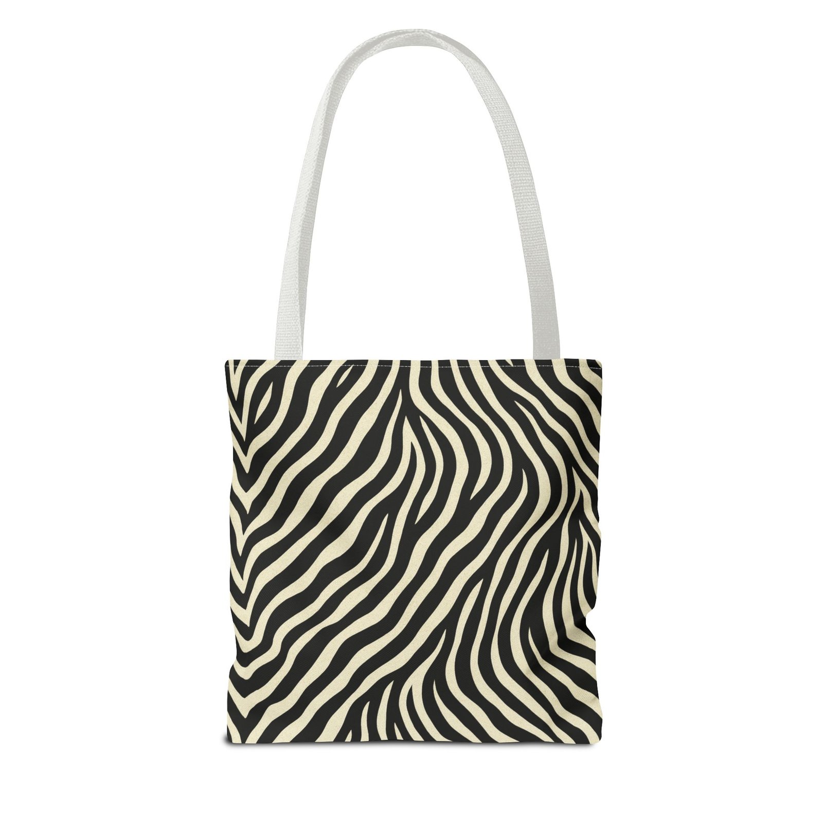 Zebra Stripe Pattern Tote Bag | Animal Print, Black White, All-Over Print - Image 14