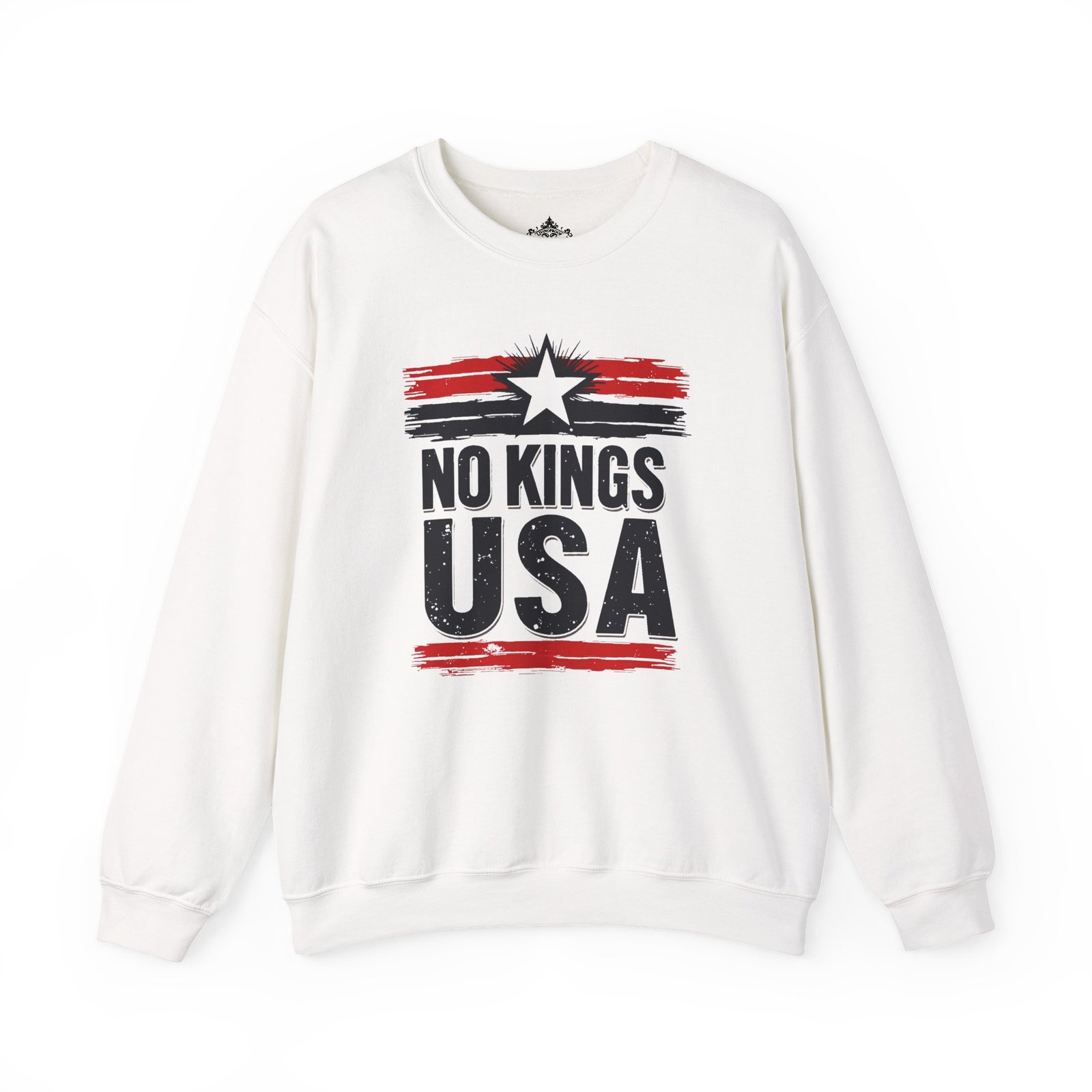 No Kings USA Unisex Sweatshirt, Patriotic Graphic Pullover, Political Statement Jumper, American Pride Apparel, USA Flag Crewneck, Activist - Image 5