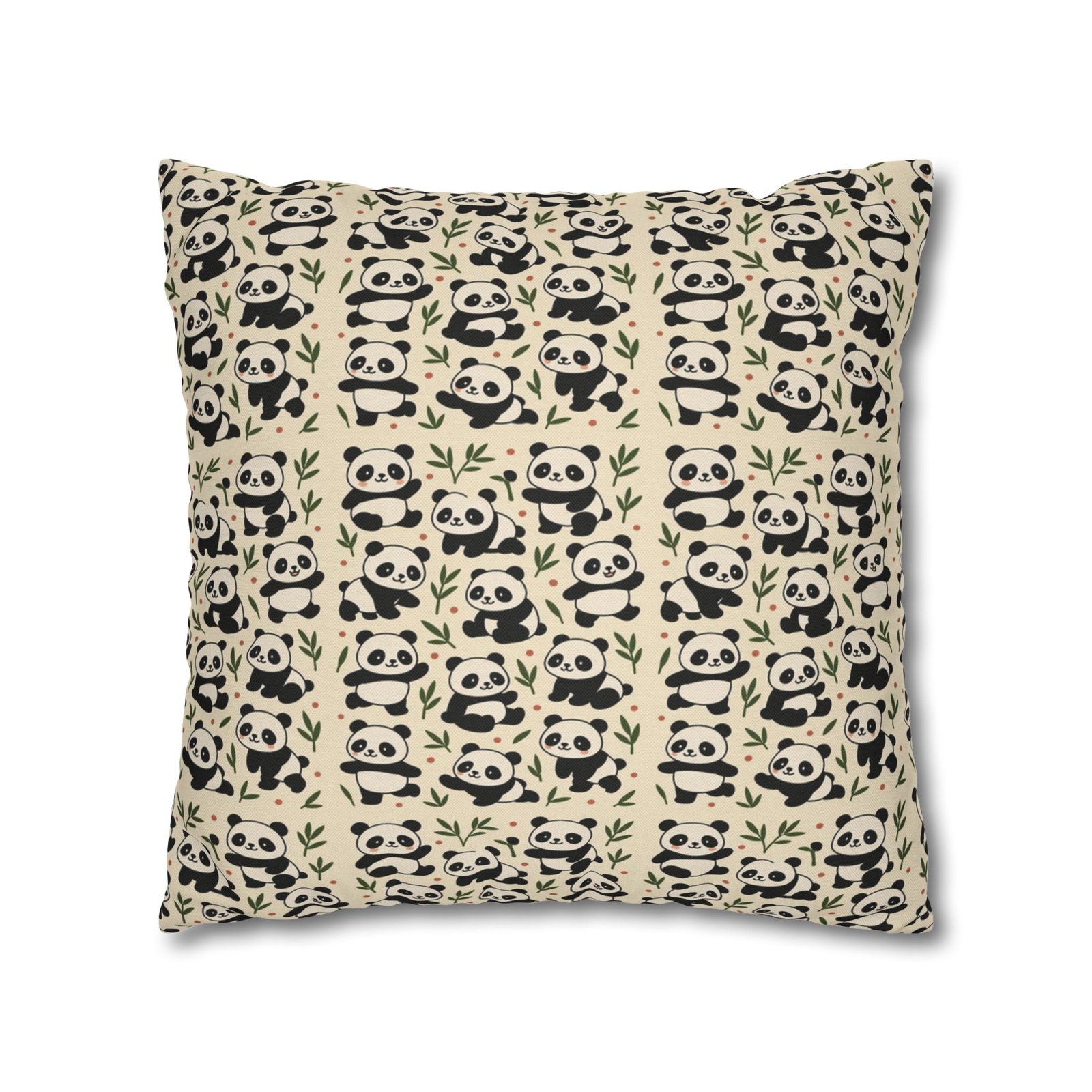 Panda Pattern Pillowcase | Square Spun Polyester Decorative Pillow - Image 15