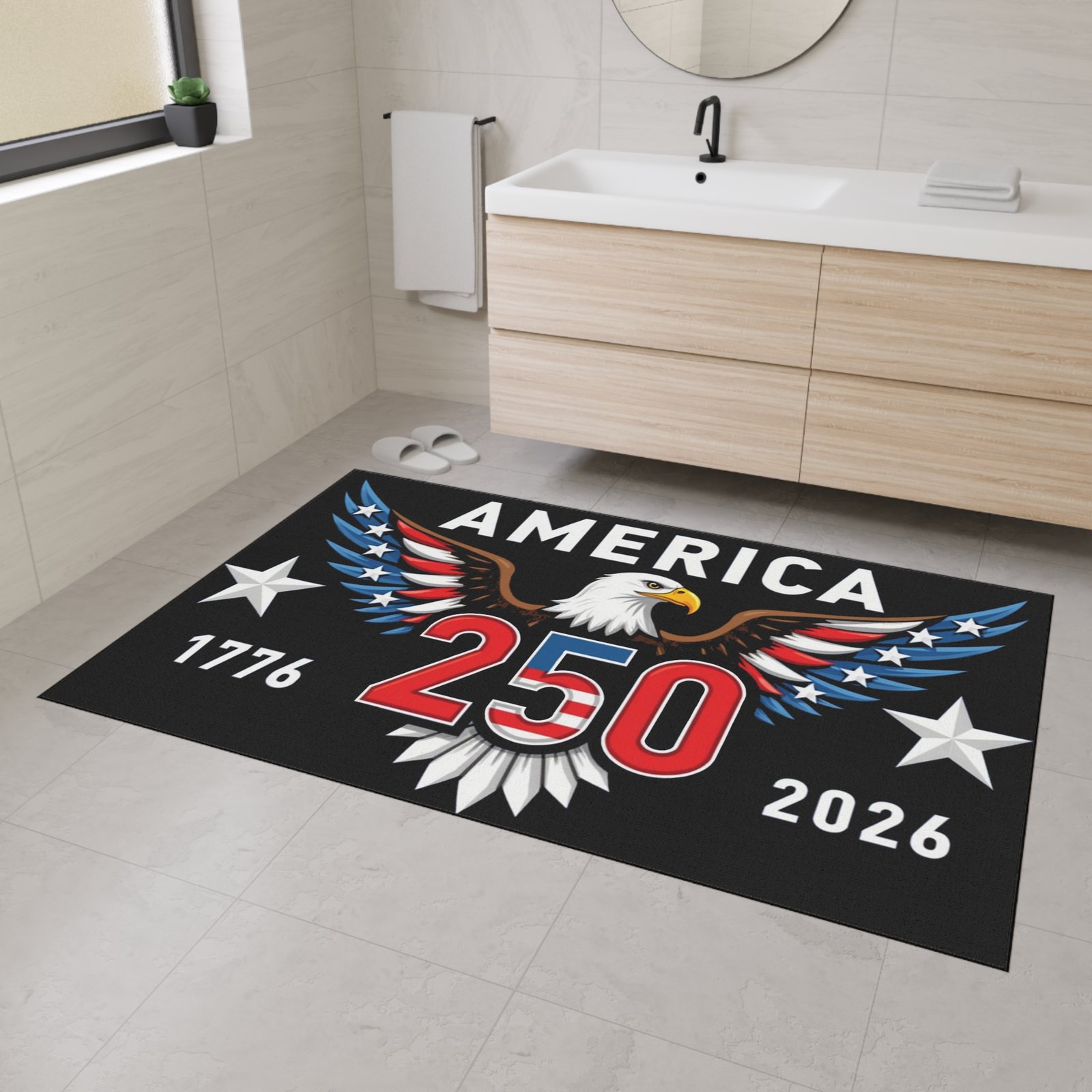 Patriotic Mat, America 250 Eagle, Heavy Duty Rug for Home Decor, Non-Slip Floor Cover, Indoor Outdoor Rug, Patriotic Gift - Image 4