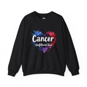 Cancer Unfiltered Soul Crewneck Sweatshirt, Astrology Gift, Horoscope Apparel, Zodiac Sign Sweatshirt, Cancer Birthday Gift