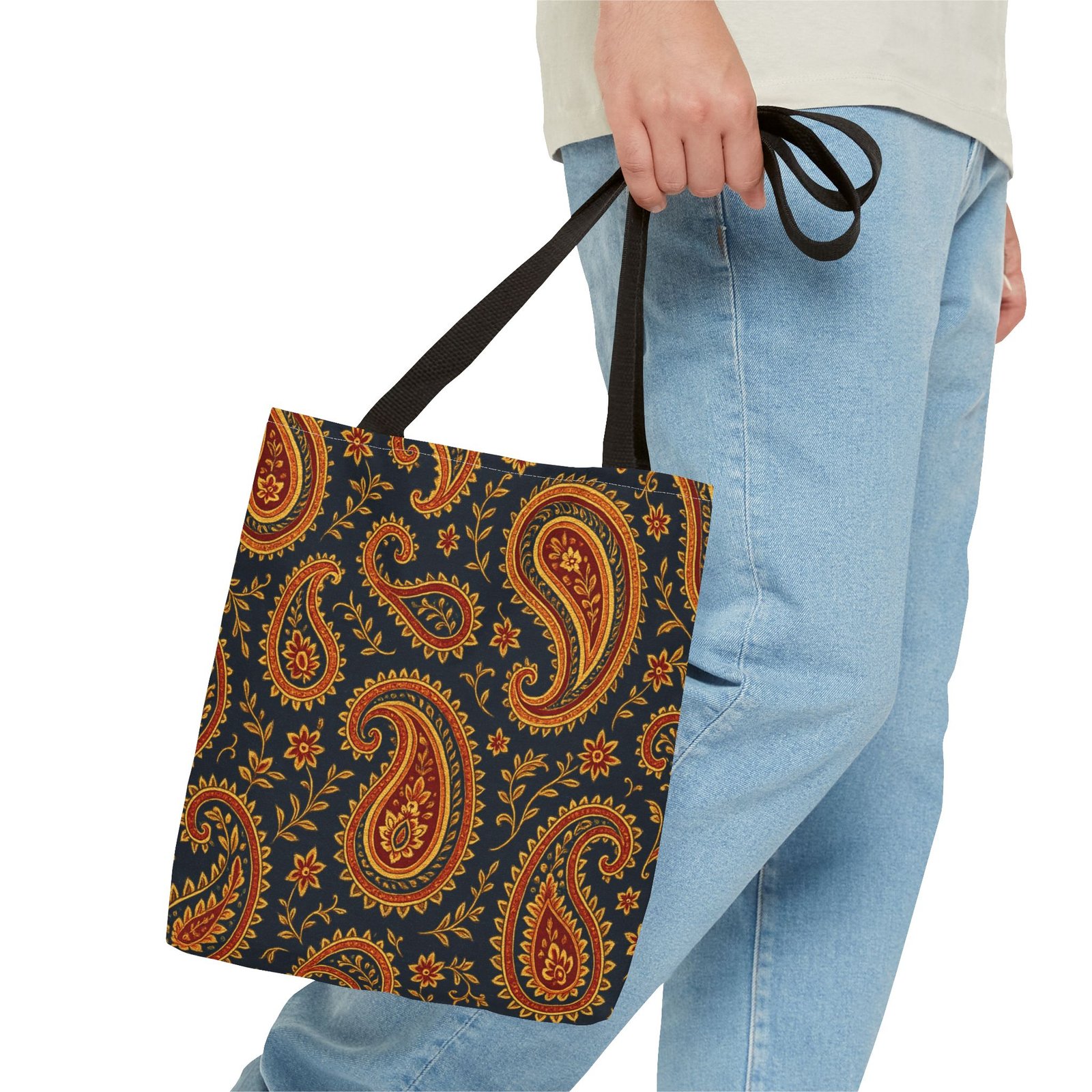 Autumn Paisley Pattern Tote Bag | All-Over Print - Image 3