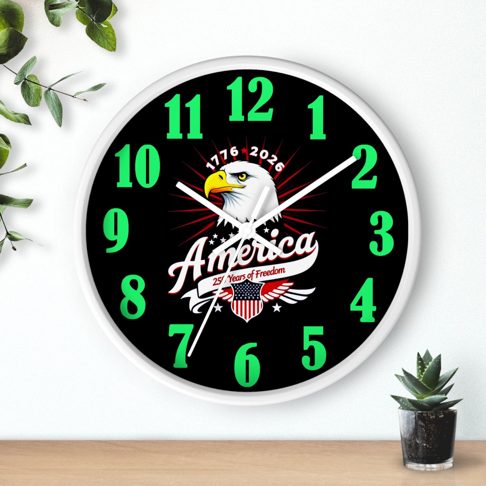 Patriotic Wall Clock, Eagle Home Decor, Independence Day Gift, USA Flag Timepiece, Fourth of July Decor - Image 12