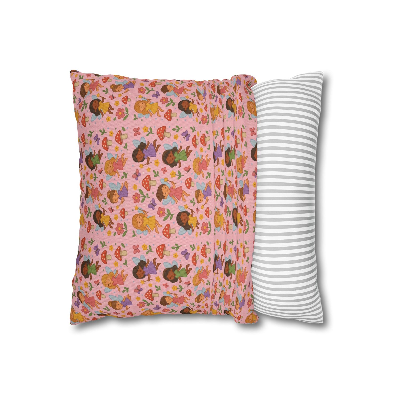 Flower Girls Square Pillowcase, Floral Pillow Cover, Bedroom Decor, Home Accent, Flower Pattern Bedding - Image 3