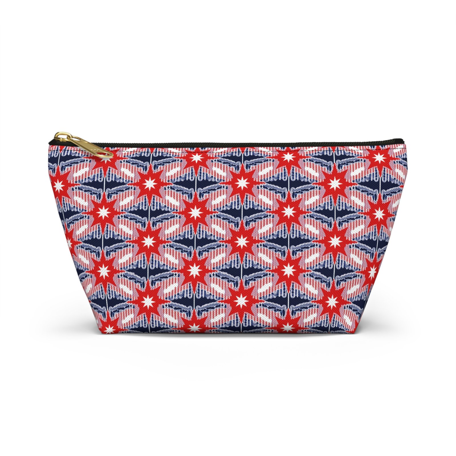 Red Blue Ikat Star Pattern Accessory Pouch - Image 9