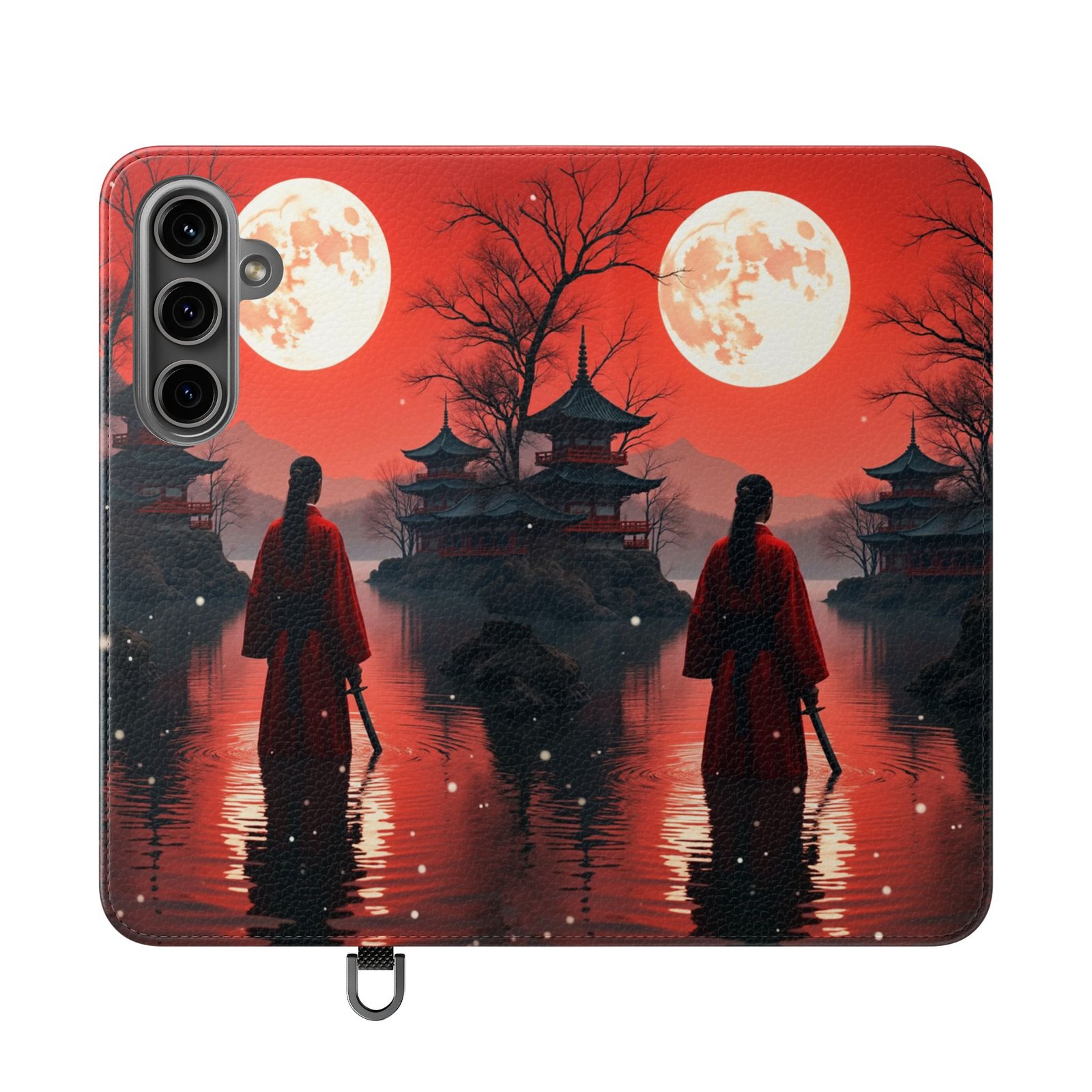 Samsung Galaxy S24, Moonlit Samurai Flip Cases, Travel Phone Cover, Gift for Anime Lovers, Japanese Art, Stylish Accessory - Image 5