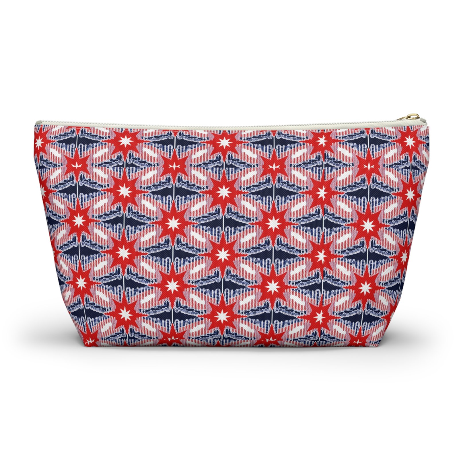 Red Blue Ikat Star Pattern Accessory Pouch - Image 6