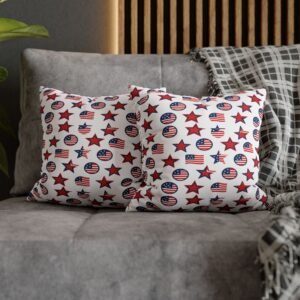 Patriotic Stars and Flags Pillowcase | American Flag Pattern Pillow