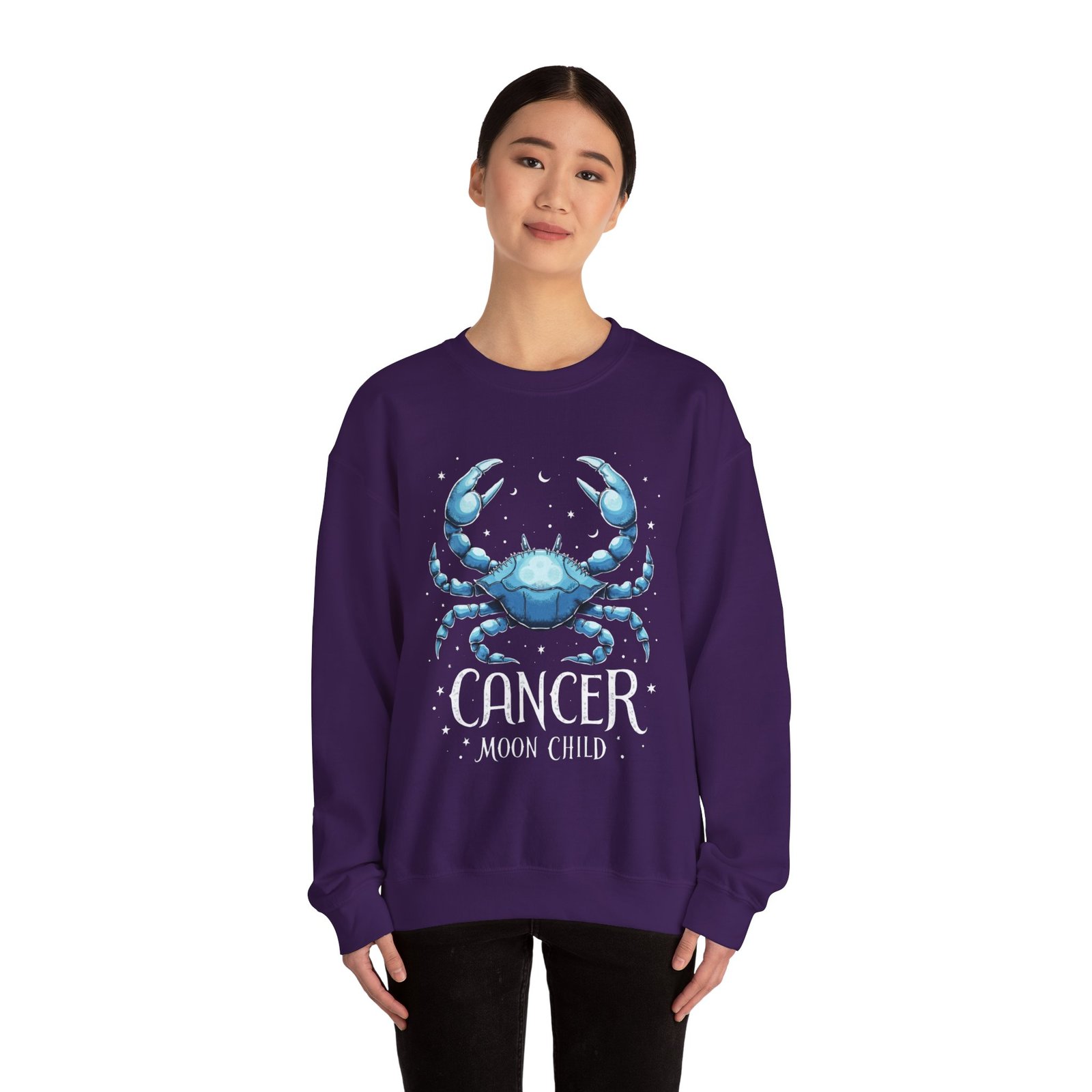 Cancer Moon Child Sweatshirt, Zodiac Sign Gift, Astrology Apparel, Horoscope Crewneck, Celestial Fashion, Holiday Gift - Image 40
